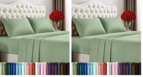 Utopia Bedding Queen Size Sheet Set – 4 Piece Bed Sheets, Soft and Breathable Microfiber, Includes 1 Fitted Sheet, 1 Flat Sheet and 2 Pillowcases – Oeko Tex (Coral)