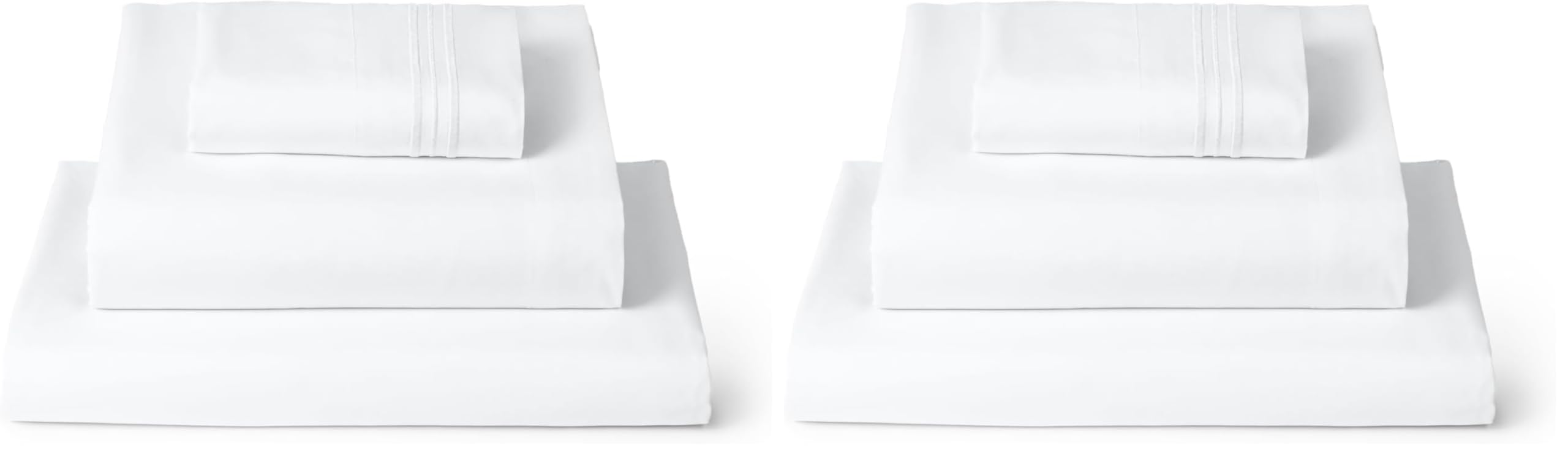 Mellanni Queen Sheets Set - 4 PC Iconic Collection Bedding - Hotel Luxury, Extra Soft, Cooling Bed Sheets - Wrinkle, Fade, Stain Resistant (Queen, White)