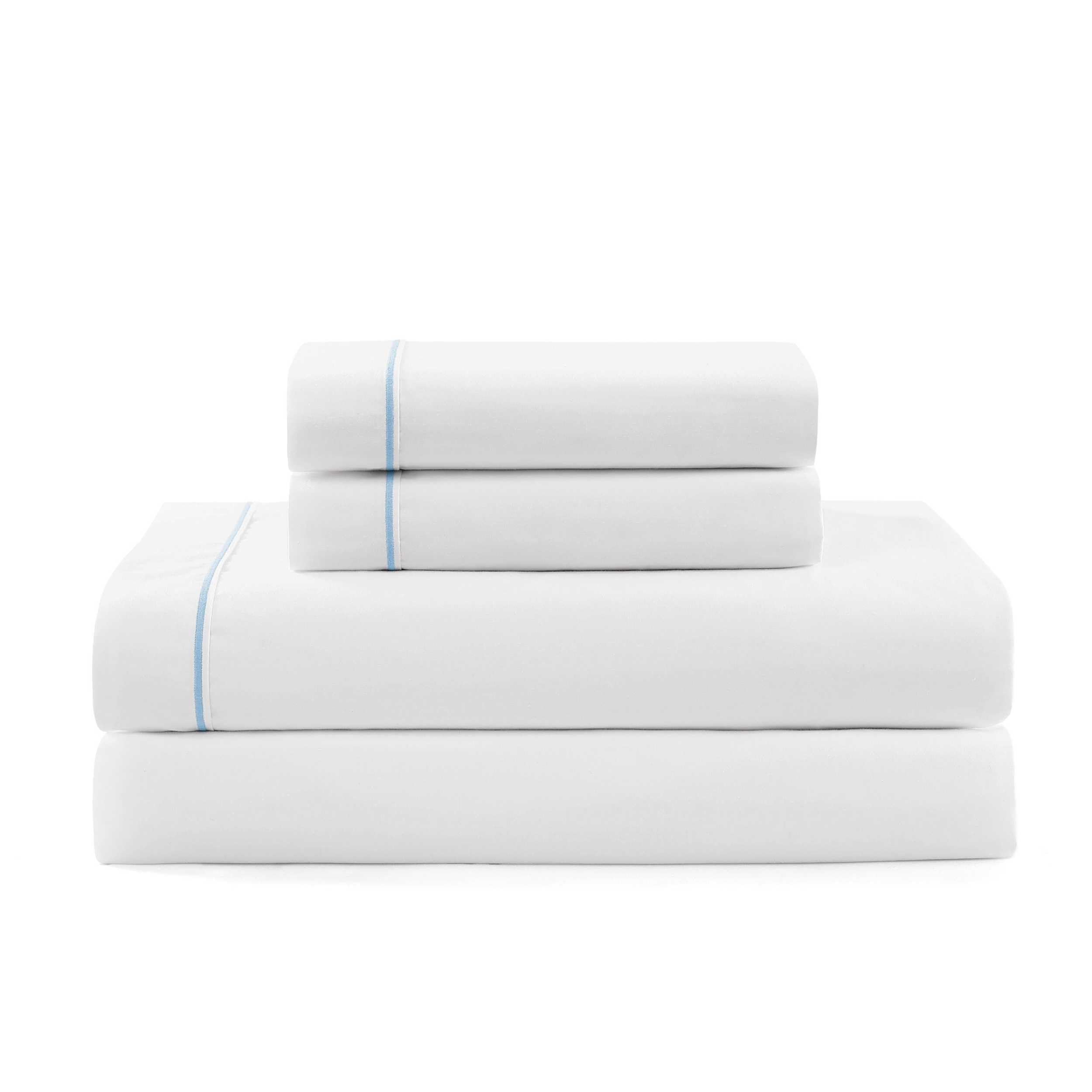 Tommy Hilfiger - Queen Bed Sheets, Crisp & Cool Cotton Percale Bedding with Matching Pillowcases, Lightweight Bed Set, Oeko-Tex Certified (Effortless Stripe Beige)