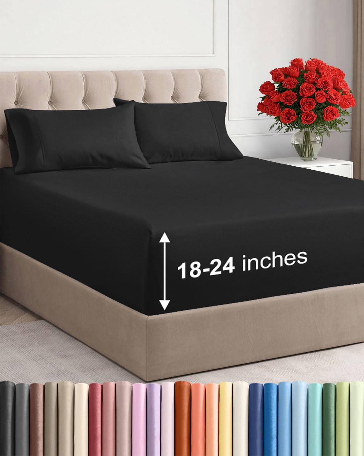 Extra Deep Queen Sheet Set - 6 Piece Breathable and Cooling Sheets - Hotel Luxury Bedding for Women, Men, Kids & Teens - Easy & Secure Fit - Soft, Wrinkle Free and Comfy - Extra Deep Pockets - Coral
