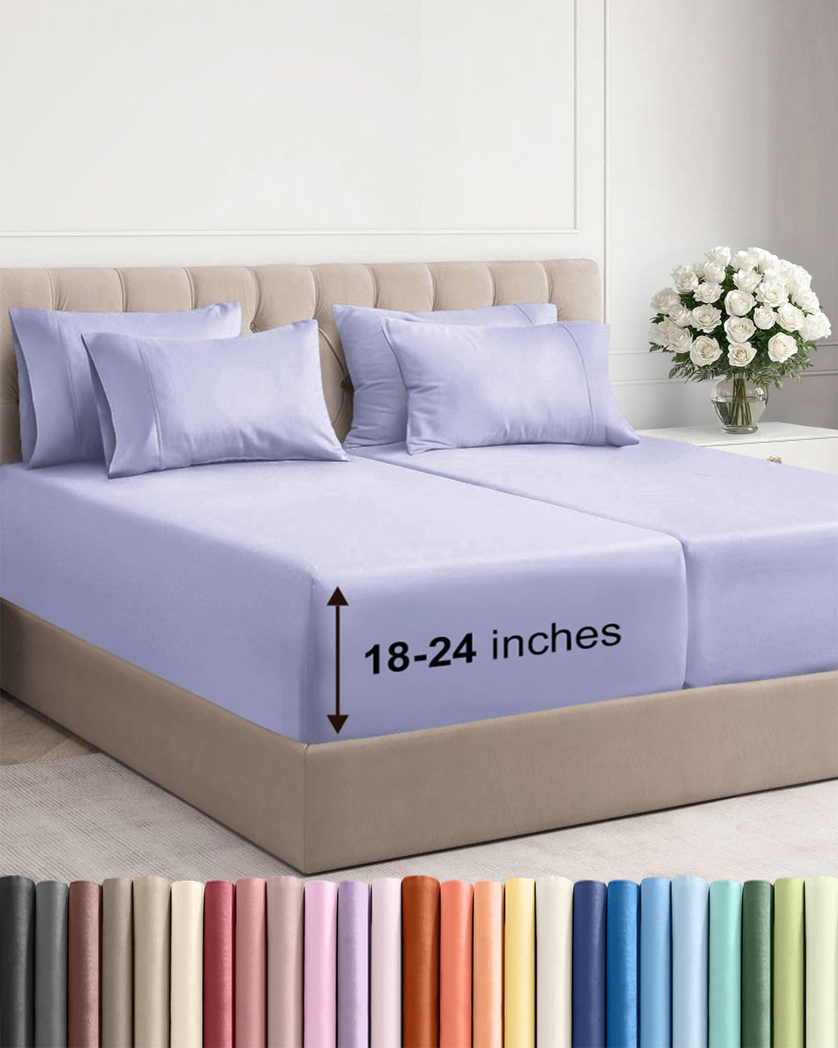 Extra Deep Queen Sheet Set - 6 Piece Breathable and Cooling Sheets - Hotel Luxury Bedding for Women, Men, Kids & Teens - Easy & Secure Fit - Soft, Wrinkle Free and Comfy - Extra Deep Pockets - Coral