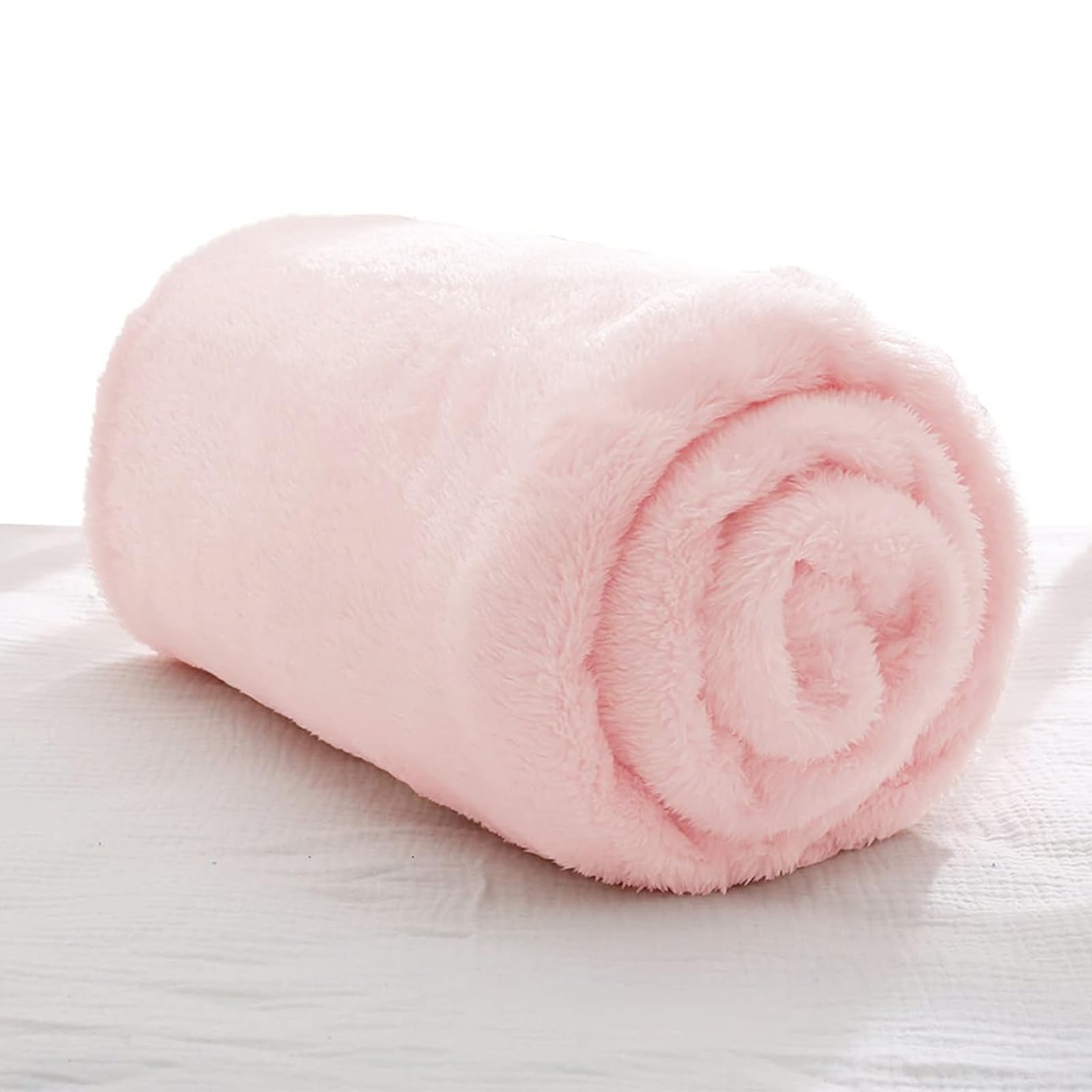 Exclusivo Mezcla Plush Fuzzy Fleece Throw Blanket Extra Large, Super Soft, Fluffy and Warm Blankets for Couch, Bed, All Season Use (50x70 Inches, Pink)