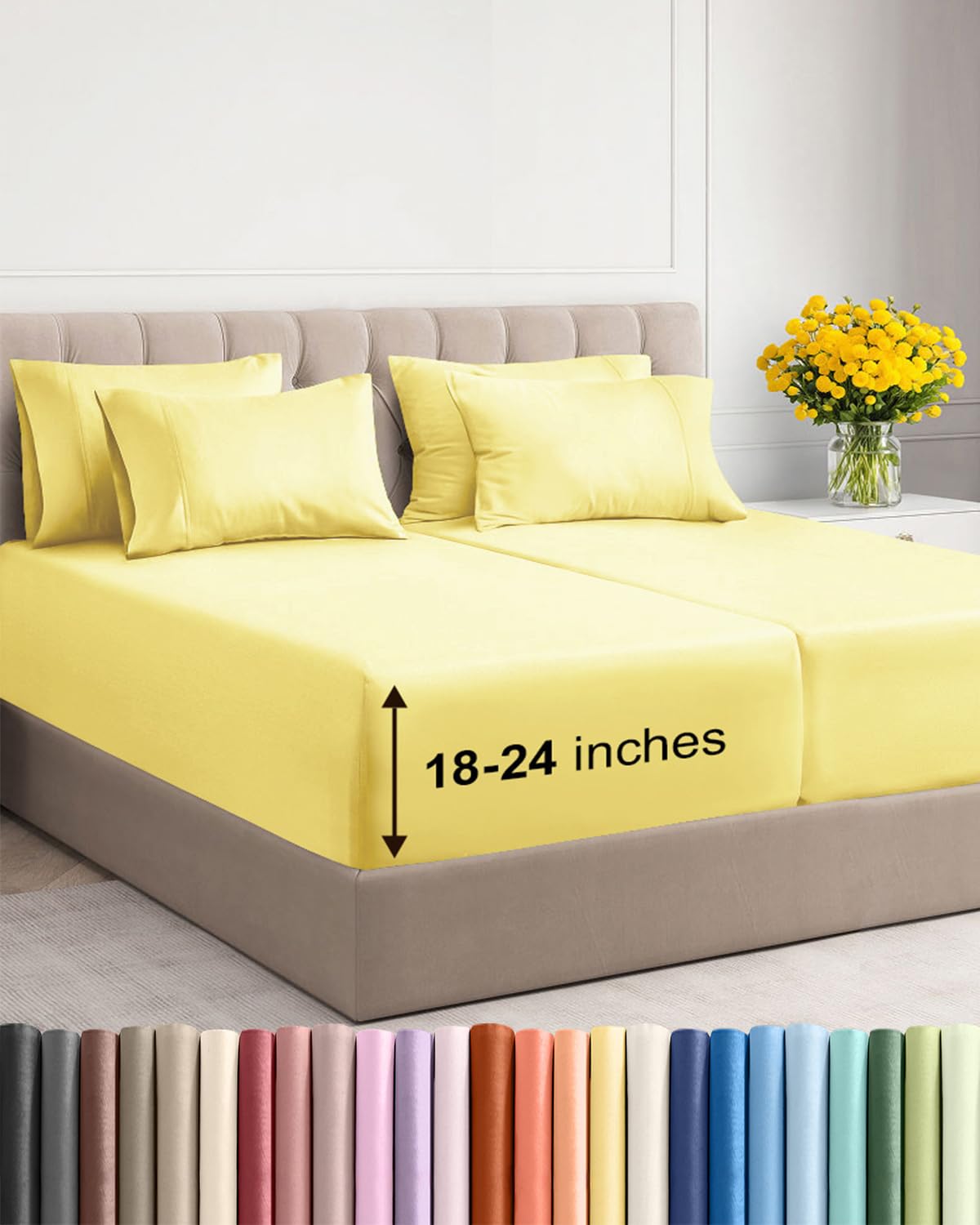 Extra Deep Queen Sheet Set - 6 Piece Breathable and Cooling Sheets - Hotel Luxury Bedding for Women, Men, Kids & Teens - Easy & Secure Fit - Soft, Wrinkle Free and Comfy - Extra Deep Pockets - Coral