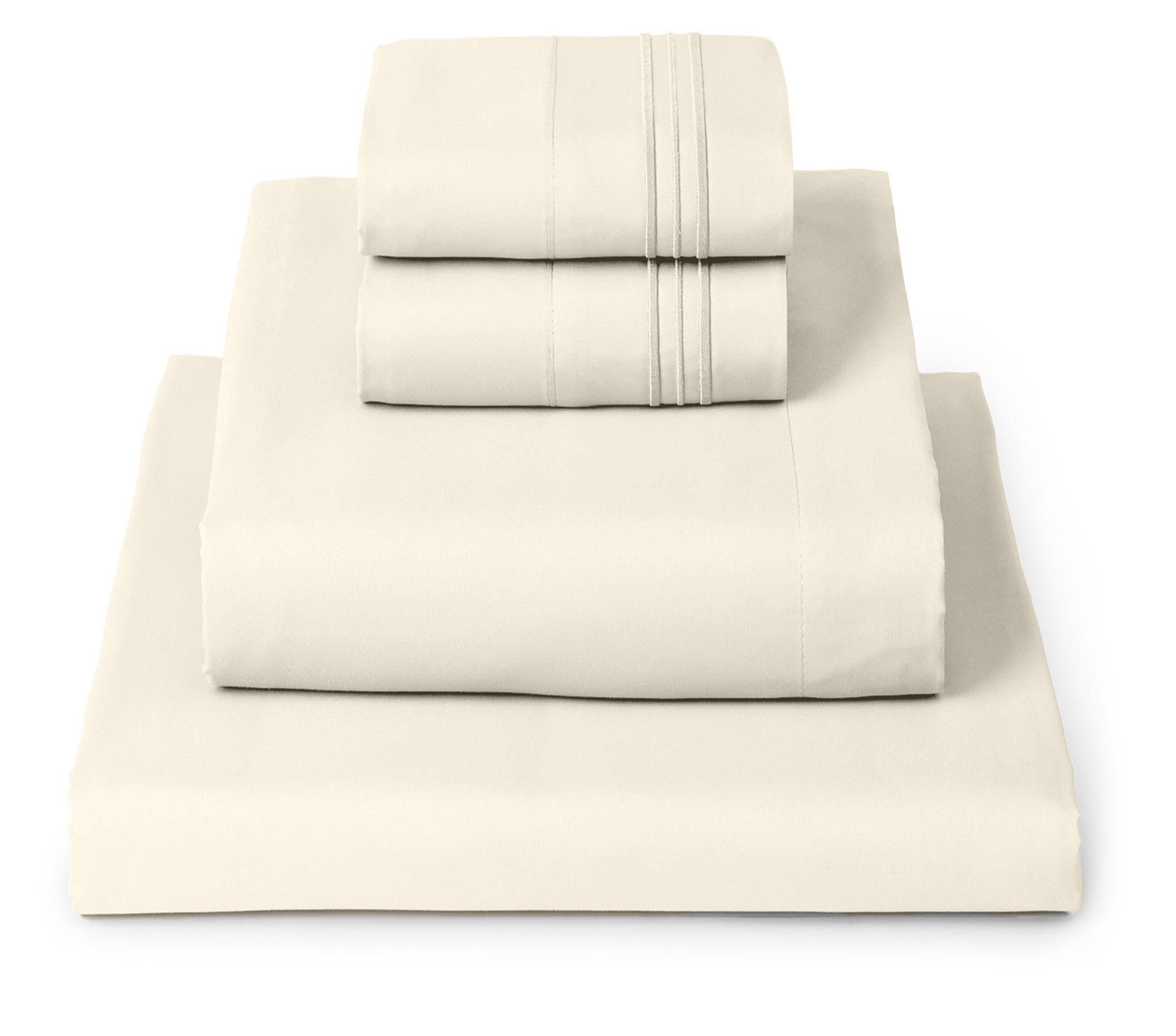 Mellanni Queen Sheets Set - 4 PC Iconic Collection Bedding - Hotel Luxury, Extra Soft, Cooling Bed Sheets - Wrinkle, Fade, Stain Resistant (Queen, White)