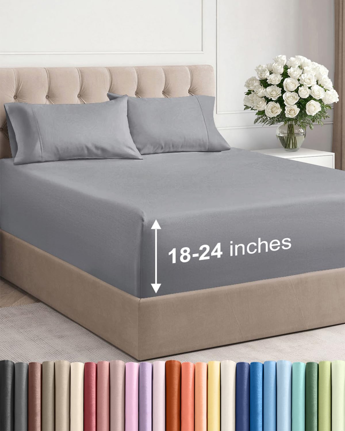 Extra Deep Queen Sheet Set - 6 Piece Breathable and Cooling Sheets - Hotel Luxury Bedding for Women, Men, Kids & Teens - Easy & Secure Fit - Soft, Wrinkle Free and Comfy - Extra Deep Pockets - Coral
