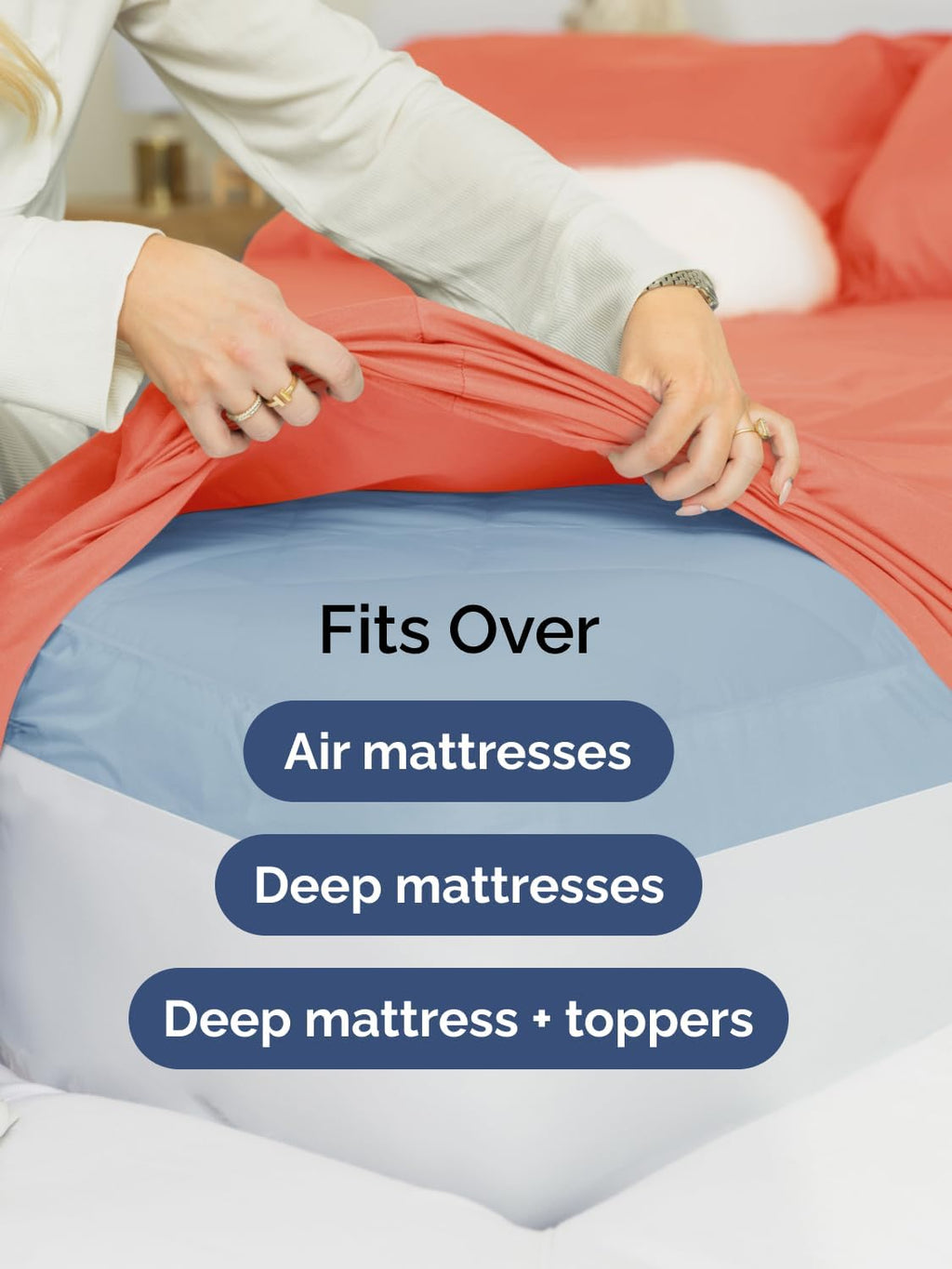 Extra Deep Queen Sheet Set - 6 Piece Breathable and Cooling Sheets - Hotel Luxury Bedding for Women, Men, Kids & Teens - Easy & Secure Fit - Soft, Wrinkle Free and Comfy - Extra Deep Pockets - Coral