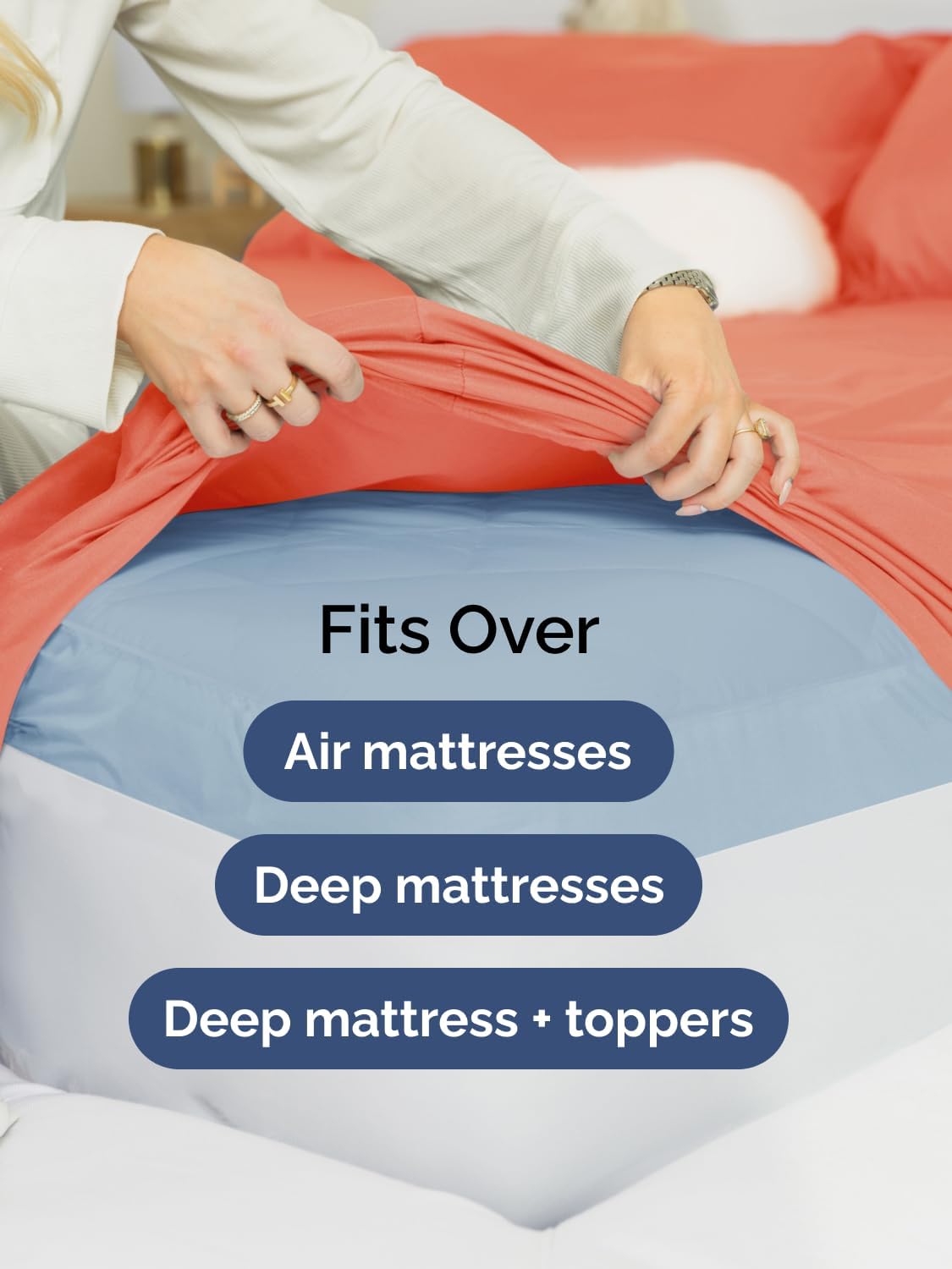 Extra Deep Queen Sheet Set - 6 Piece Breathable and Cooling Sheets - Hotel Luxury Bedding for Women, Men, Kids & Teens - Easy & Secure Fit - Soft, Wrinkle Free and Comfy - Extra Deep Pockets - Coral