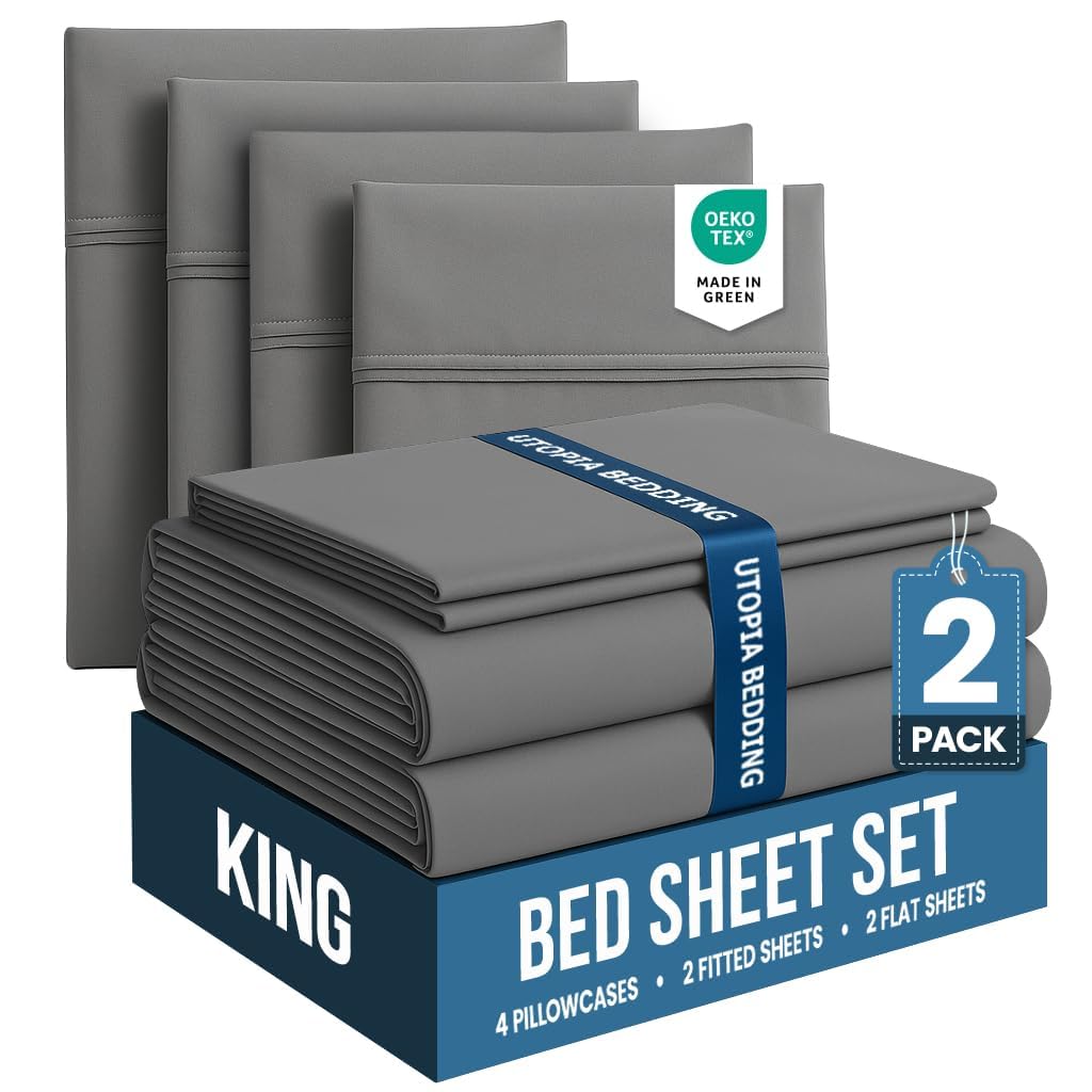 Utopia Bedding Queen Size Sheet Set – 4 Piece Bed Sheets, Soft and Breathable Microfiber, Includes 1 Fitted Sheet, 1 Flat Sheet and 2 Pillowcases – Oeko Tex (Coral)