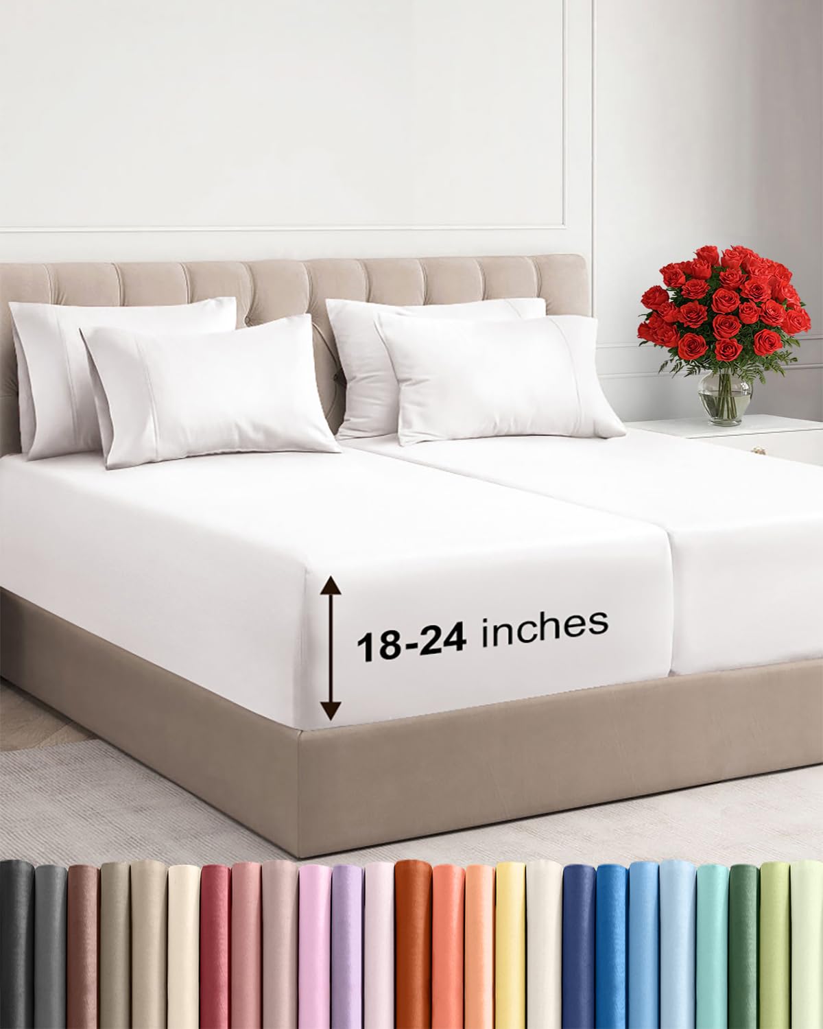 Extra Deep Queen Sheet Set - 6 Piece Breathable and Cooling Sheets - Hotel Luxury Bedding for Women, Men, Kids & Teens - Easy & Secure Fit - Soft, Wrinkle Free and Comfy - Extra Deep Pockets - Coral