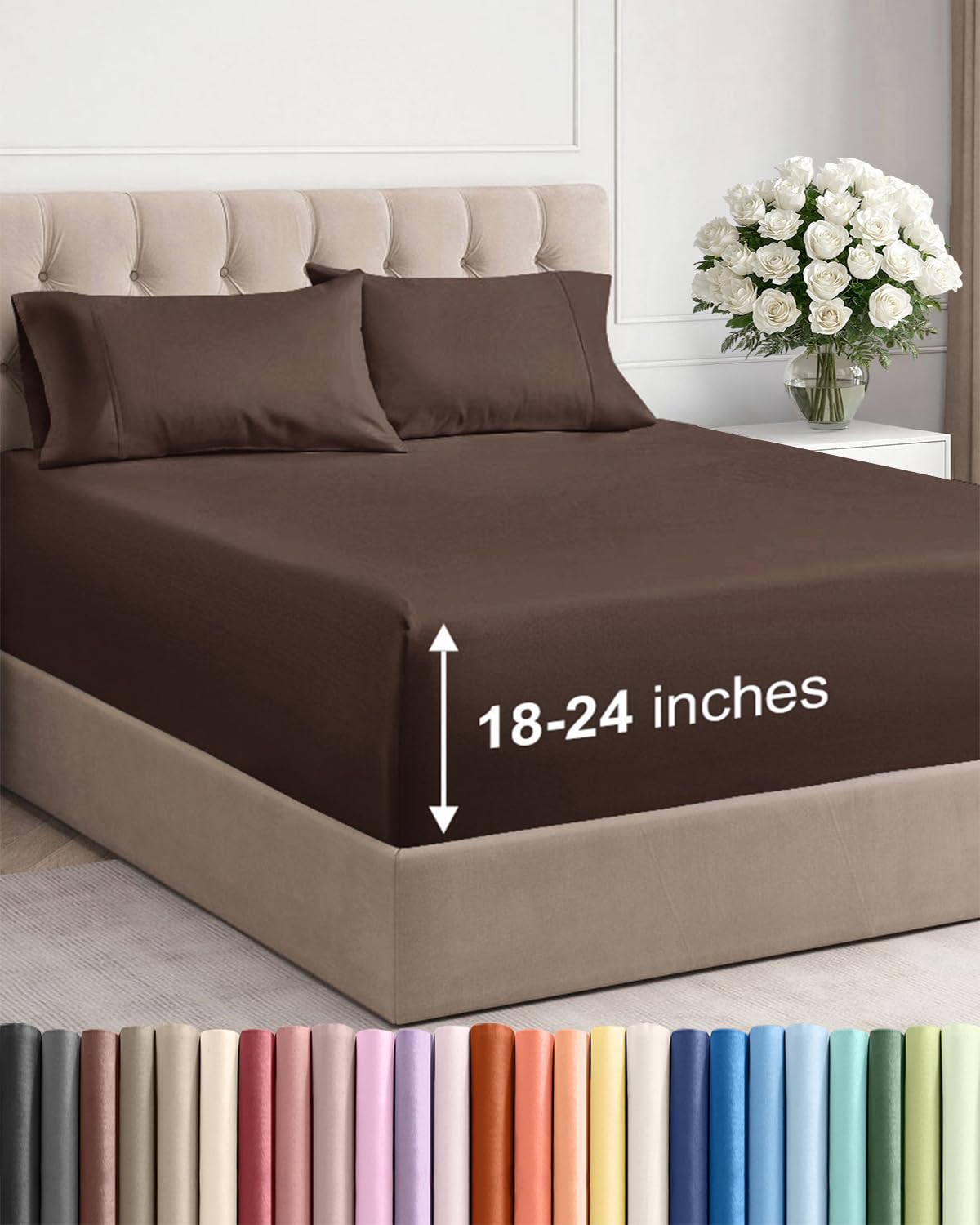 Extra Deep Queen Sheet Set - 6 Piece Breathable and Cooling Sheets - Hotel Luxury Bedding for Women, Men, Kids & Teens - Easy & Secure Fit - Soft, Wrinkle Free and Comfy - Extra Deep Pockets - Coral