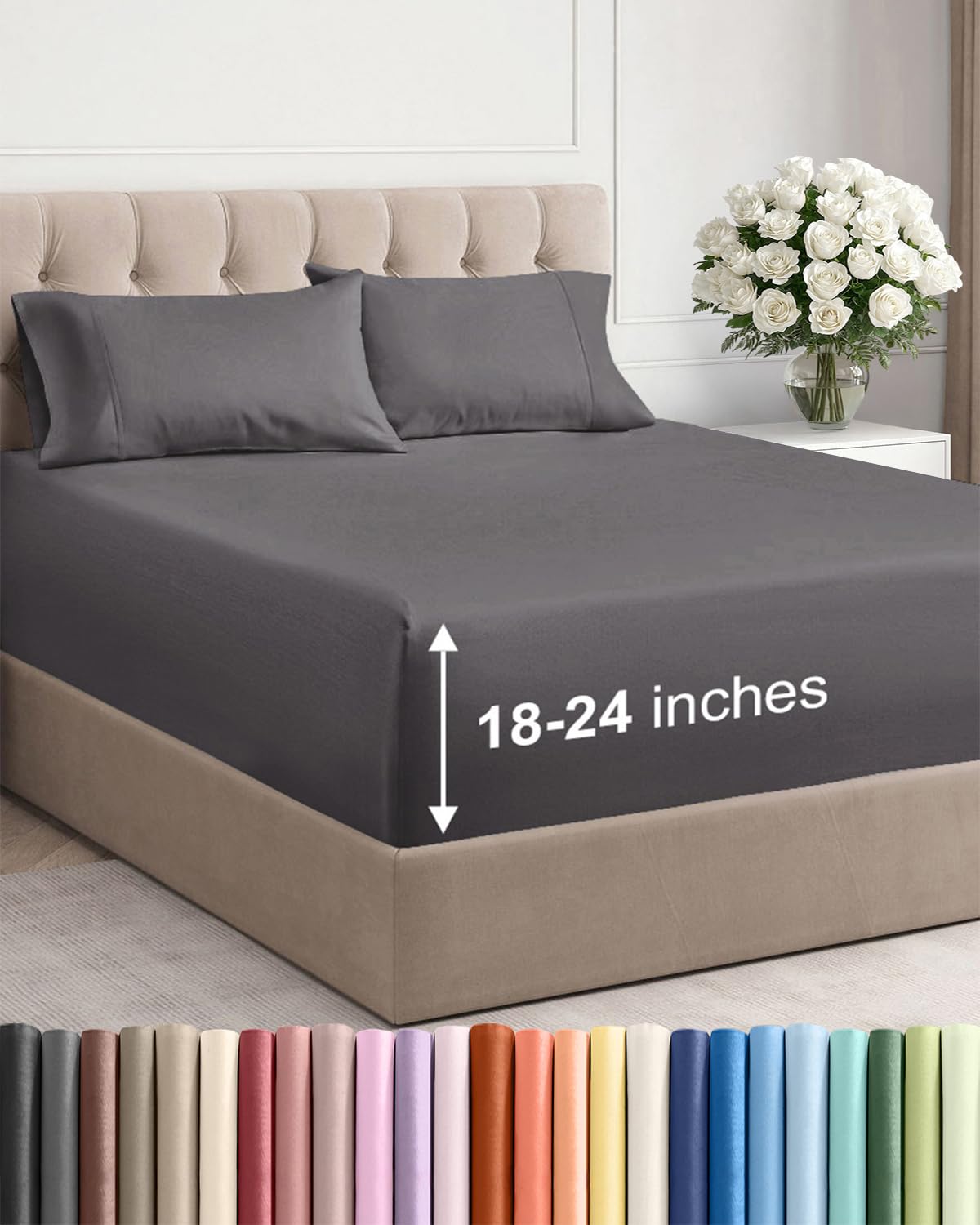 Extra Deep Queen Sheet Set - 6 Piece Breathable and Cooling Sheets - Hotel Luxury Bedding for Women, Men, Kids & Teens - Easy & Secure Fit - Soft, Wrinkle Free and Comfy - Extra Deep Pockets - Coral