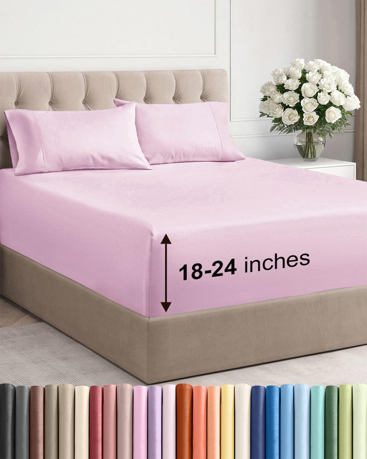 Extra Deep Queen Sheet Set - 6 Piece Breathable and Cooling Sheets - Hotel Luxury Bedding for Women, Men, Kids & Teens - Easy & Secure Fit - Soft, Wrinkle Free and Comfy - Extra Deep Pockets - Coral