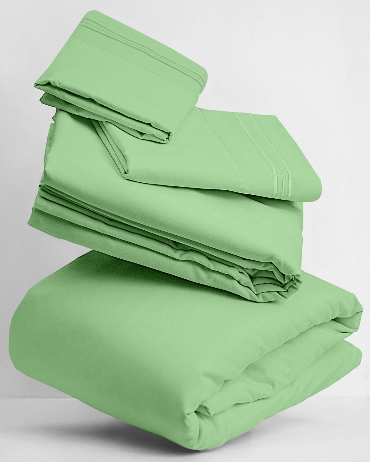 Mellanni Queen Sheets Set - 4 PC Iconic Collection Bedding - Hotel Luxury, Extra Soft, Cooling Bed Sheets - Wrinkle, Fade, Stain Resistant (Queen, White)