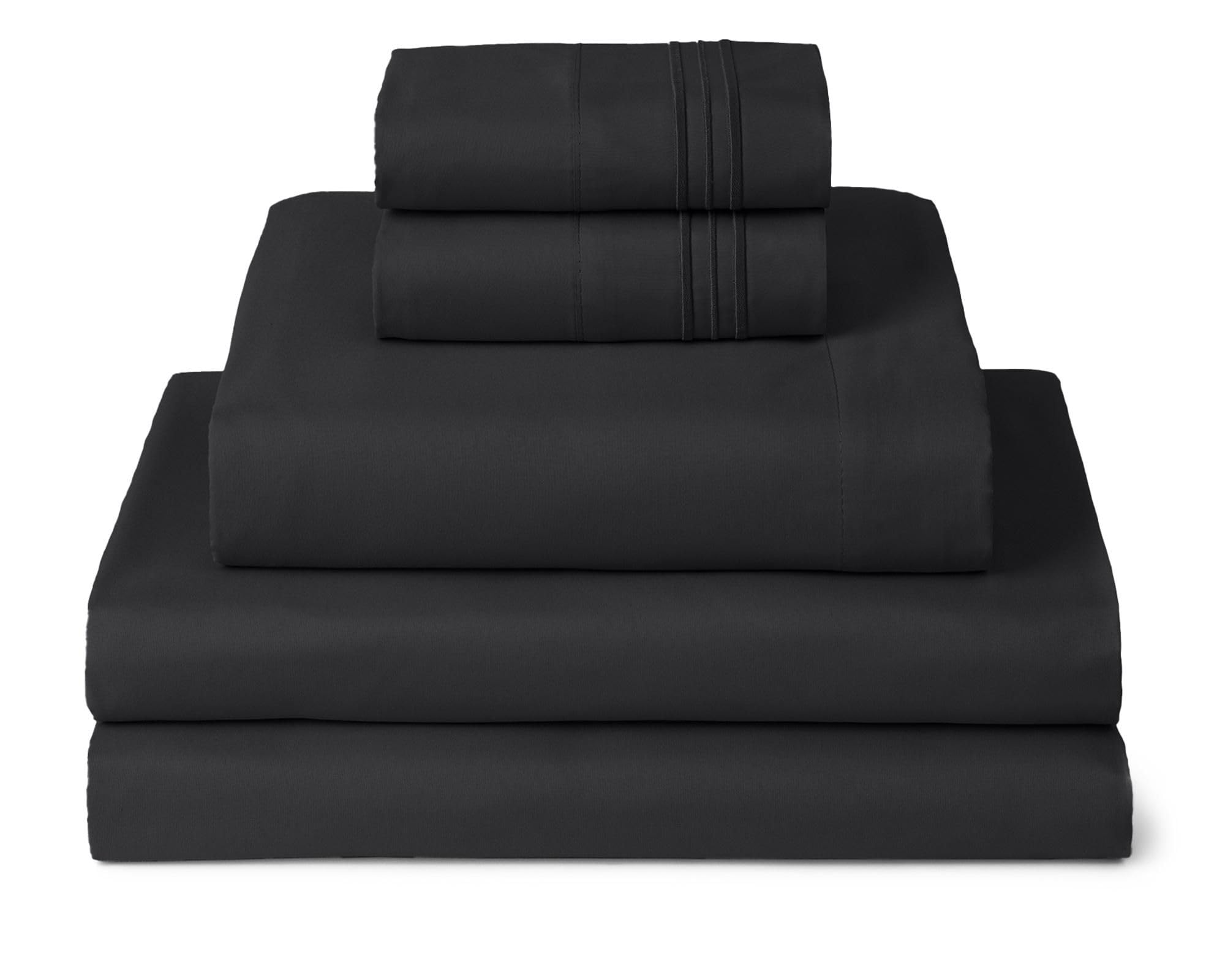 Mellanni Queen Sheets Set - 4 PC Iconic Collection Bedding - Hotel Luxury, Extra Soft, Cooling Bed Sheets - Wrinkle, Fade, Stain Resistant (Queen, White)