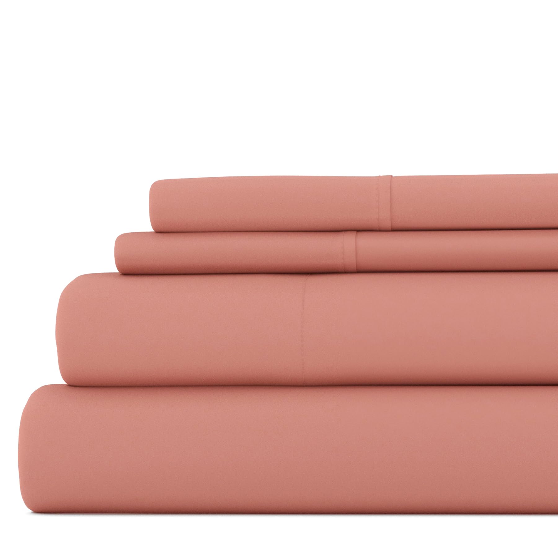 Linen Market 4 Piece Queen Sheet Set - Breathable, Double-Brushed Patterned Cooling Sheets – Oeko-TEX Certified Ultra Soft & Wrinkle-Free 16" Deep-Pocket Queen Sheets - Easy Care Soft Floral Pink