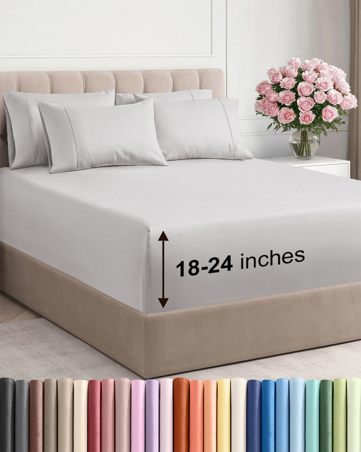 Extra Deep Queen Sheet Set - 6 Piece Breathable and Cooling Sheets - Hotel Luxury Bedding for Women, Men, Kids & Teens - Easy & Secure Fit - Soft, Wrinkle Free and Comfy - Extra Deep Pockets - Coral