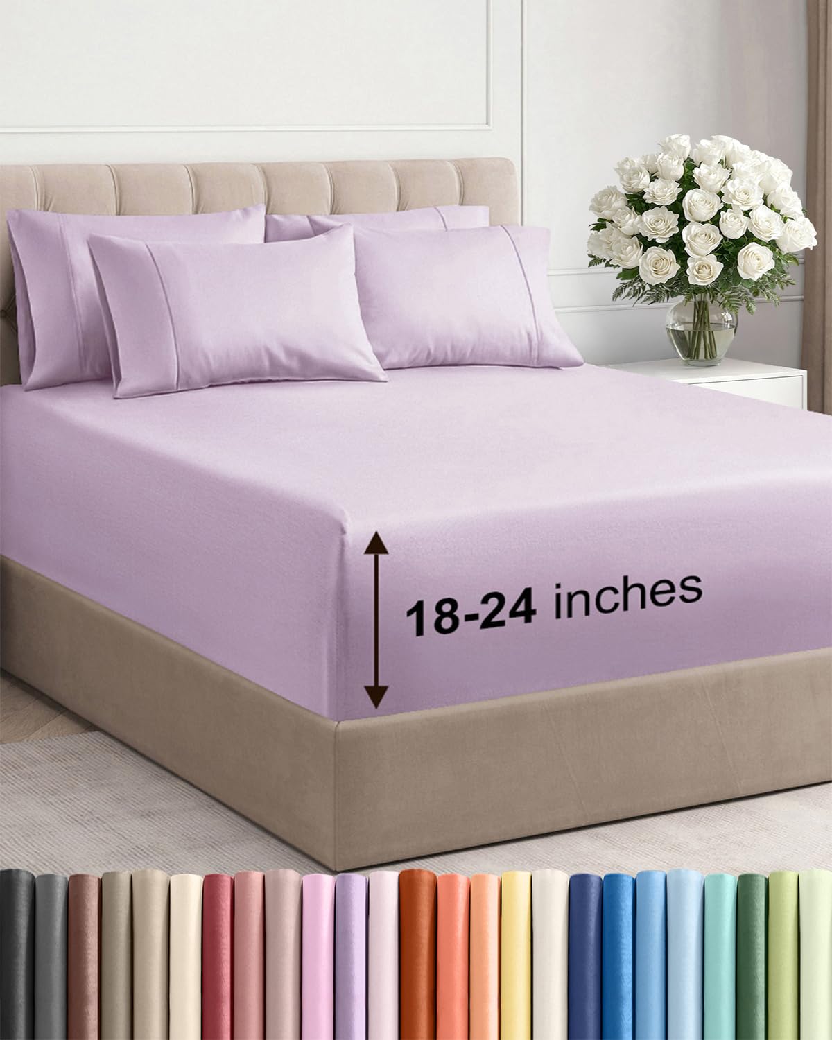 Extra Deep Queen Sheet Set - 6 Piece Breathable and Cooling Sheets - Hotel Luxury Bedding for Women, Men, Kids & Teens - Easy & Secure Fit - Soft, Wrinkle Free and Comfy - Extra Deep Pockets - Coral