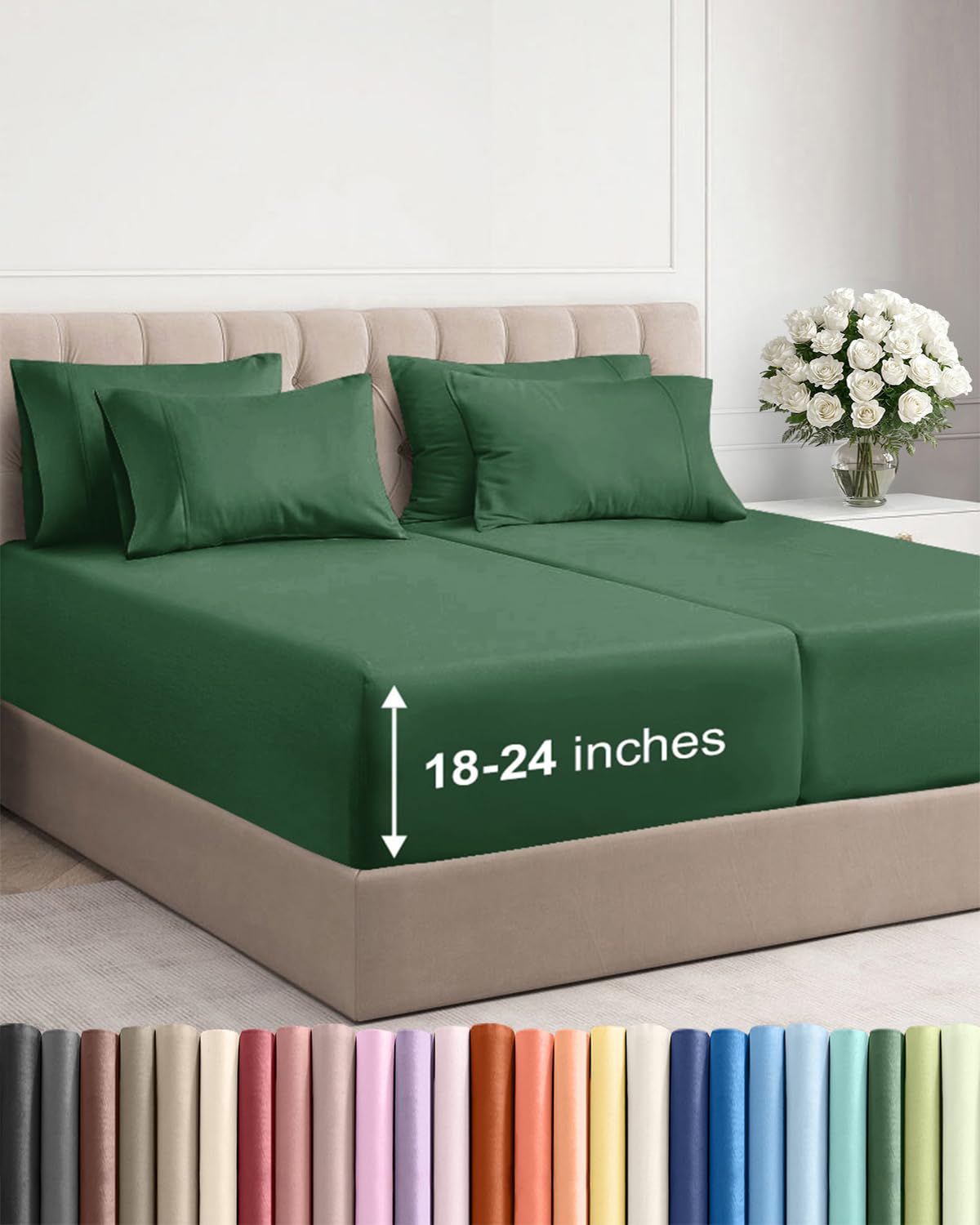 Extra Deep Queen Sheet Set - 6 Piece Breathable and Cooling Sheets - Hotel Luxury Bedding for Women, Men, Kids & Teens - Easy & Secure Fit - Soft, Wrinkle Free and Comfy - Extra Deep Pockets - Coral