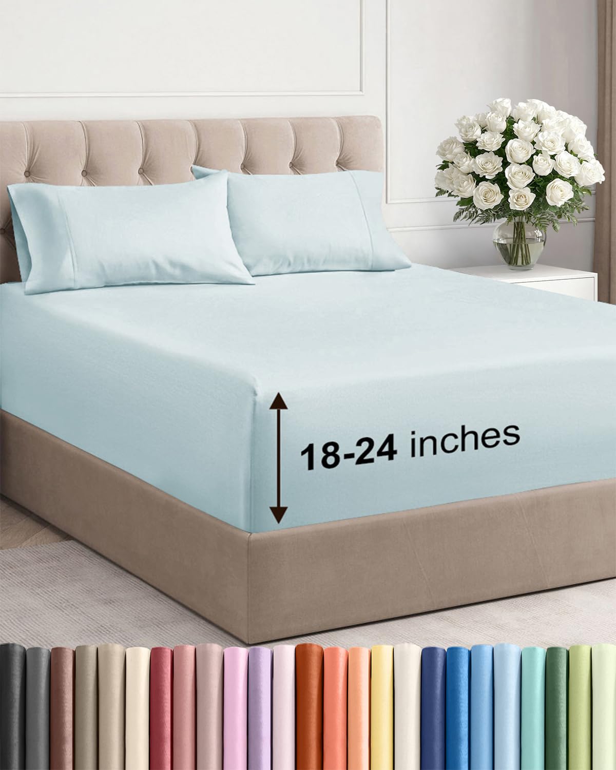 Extra Deep Queen Sheet Set - 6 Piece Breathable and Cooling Sheets - Hotel Luxury Bedding for Women, Men, Kids & Teens - Easy & Secure Fit - Soft, Wrinkle Free and Comfy - Extra Deep Pockets - Coral
