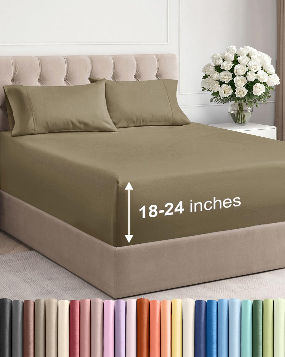 Extra Deep Queen Sheet Set - 6 Piece Breathable and Cooling Sheets - Hotel Luxury Bedding for Women, Men, Kids & Teens - Easy & Secure Fit - Soft, Wrinkle Free and Comfy - Extra Deep Pockets - Coral