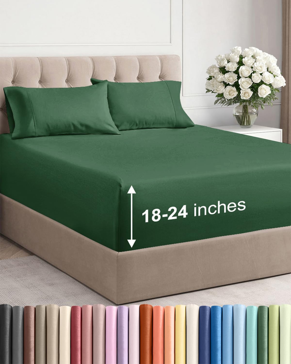 Extra Deep Queen Sheet Set - 6 Piece Breathable and Cooling Sheets - Hotel Luxury Bedding for Women, Men, Kids & Teens - Easy & Secure Fit - Soft, Wrinkle Free and Comfy - Extra Deep Pockets - Coral