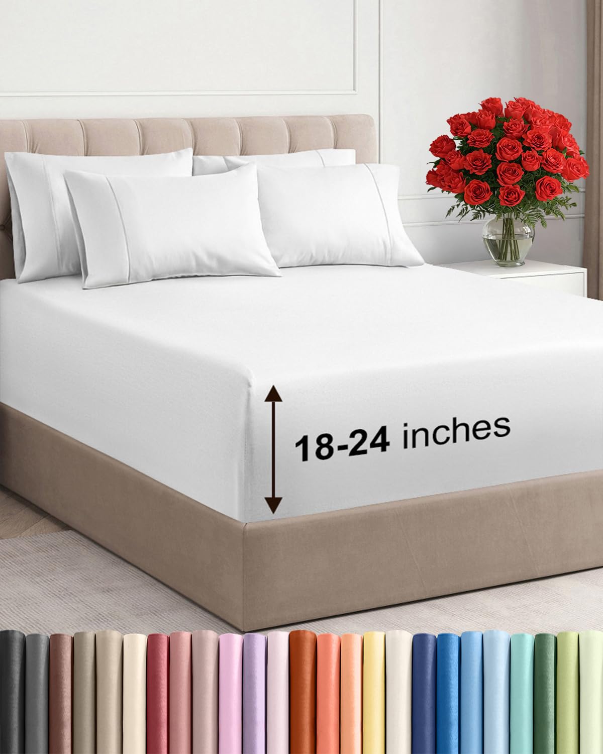 Extra Deep Queen Sheet Set - 6 Piece Breathable and Cooling Sheets - Hotel Luxury Bedding for Women, Men, Kids & Teens - Easy & Secure Fit - Soft, Wrinkle Free and Comfy - Extra Deep Pockets - Coral