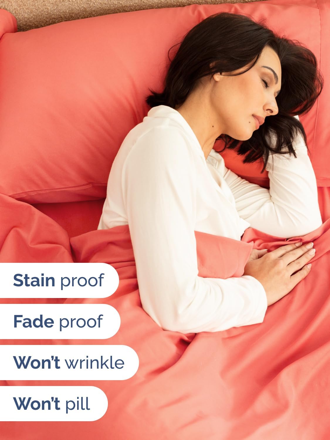 Extra Deep Queen Sheet Set - 6 Piece Breathable and Cooling Sheets - Hotel Luxury Bedding for Women, Men, Kids & Teens - Easy & Secure Fit - Soft, Wrinkle Free and Comfy - Extra Deep Pockets - Coral
