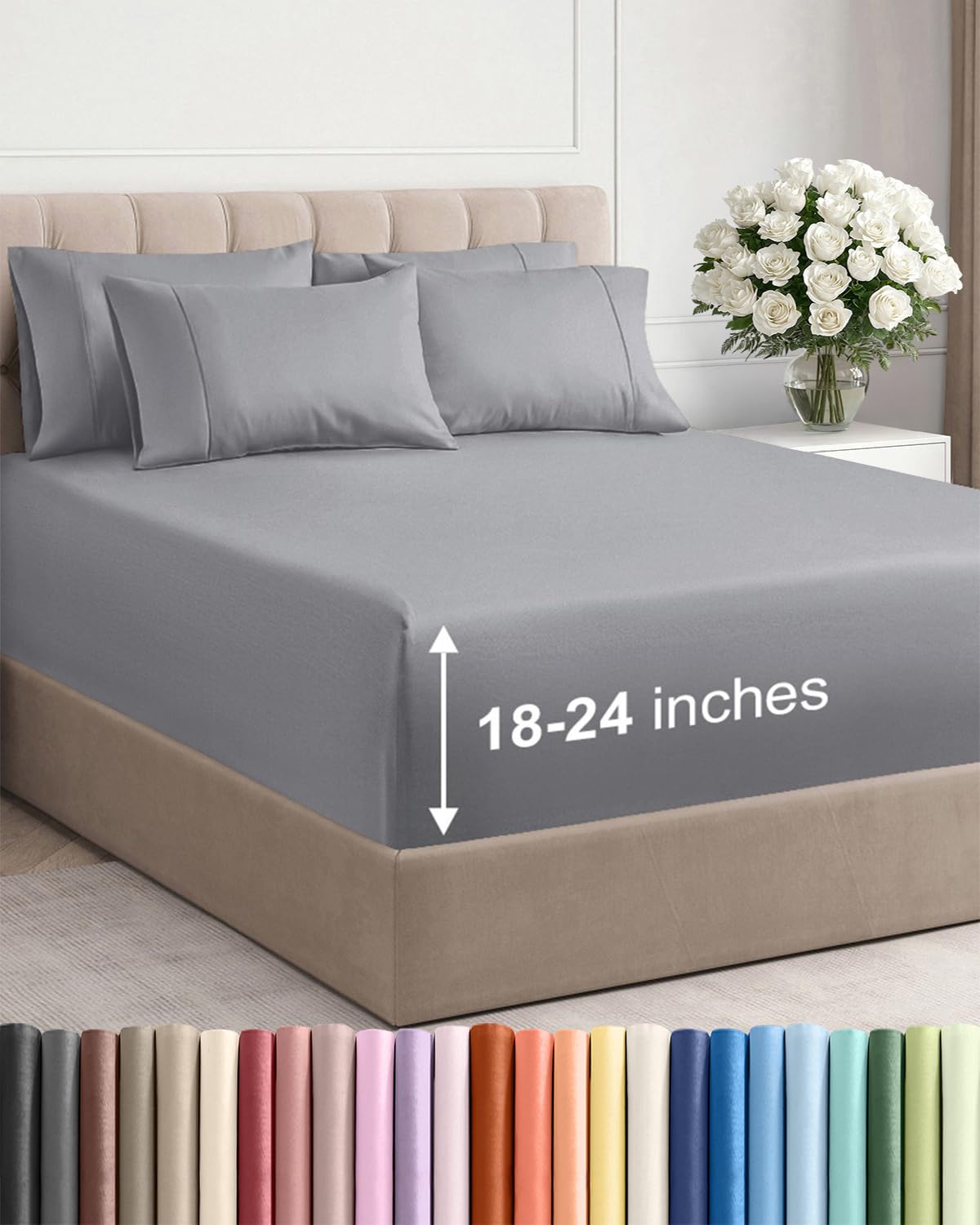 Extra Deep Queen Sheet Set - 6 Piece Breathable and Cooling Sheets - Hotel Luxury Bedding for Women, Men, Kids & Teens - Easy & Secure Fit - Soft, Wrinkle Free and Comfy - Extra Deep Pockets - Coral