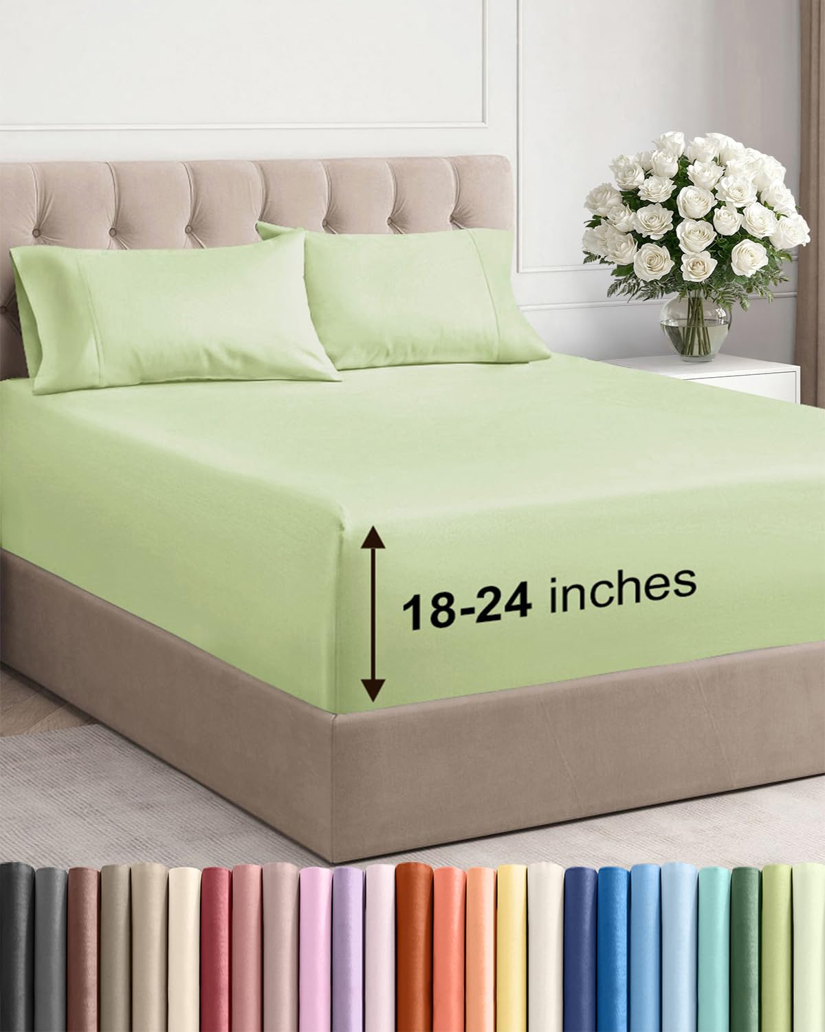 Extra Deep Queen Sheet Set - 6 Piece Breathable and Cooling Sheets - Hotel Luxury Bedding for Women, Men, Kids & Teens - Easy & Secure Fit - Soft, Wrinkle Free and Comfy - Extra Deep Pockets - Coral