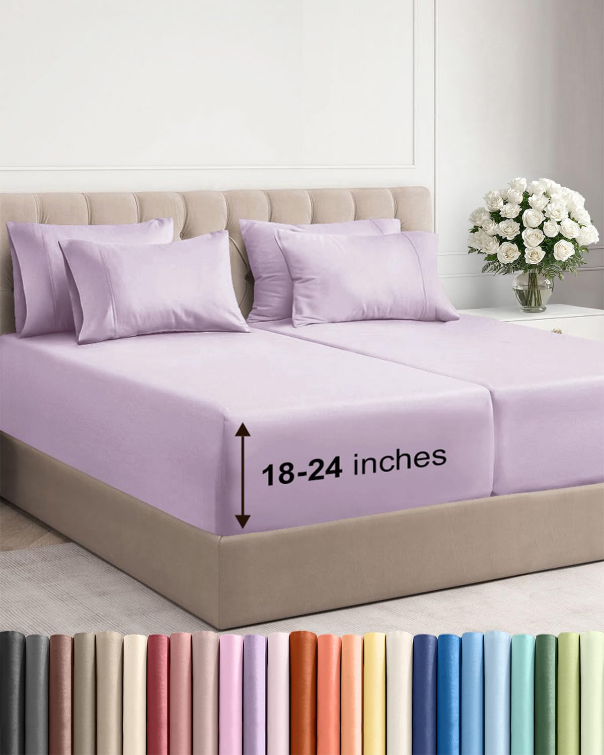 Extra Deep Queen Sheet Set - 6 Piece Breathable and Cooling Sheets - Hotel Luxury Bedding for Women, Men, Kids & Teens - Easy & Secure Fit - Soft, Wrinkle Free and Comfy - Extra Deep Pockets - Coral