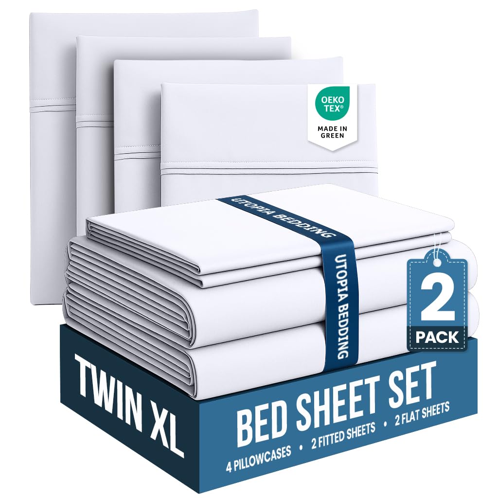 Utopia Bedding Queen Size Sheet Set – 4 Piece Bed Sheets, Soft and Breathable Microfiber, Includes 1 Fitted Sheet, 1 Flat Sheet and 2 Pillowcases – Oeko Tex (Coral)