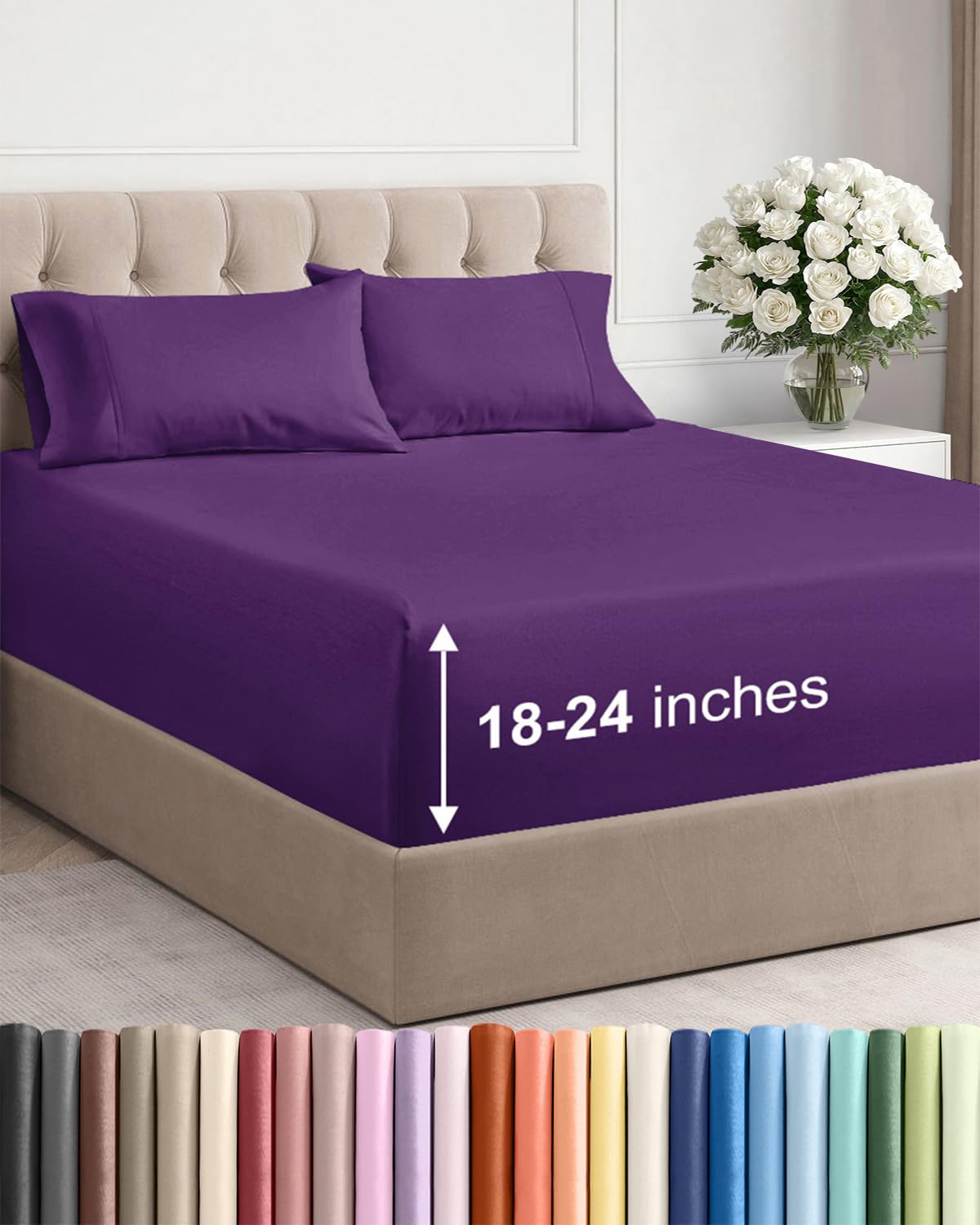 Extra Deep Queen Sheet Set - 6 Piece Breathable and Cooling Sheets - Hotel Luxury Bedding for Women, Men, Kids & Teens - Easy & Secure Fit - Soft, Wrinkle Free and Comfy - Extra Deep Pockets - Coral