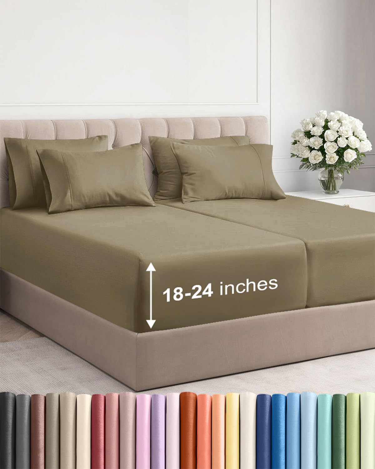Extra Deep Queen Sheet Set - 6 Piece Breathable and Cooling Sheets - Hotel Luxury Bedding for Women, Men, Kids & Teens - Easy & Secure Fit - Soft, Wrinkle Free and Comfy - Extra Deep Pockets - Coral