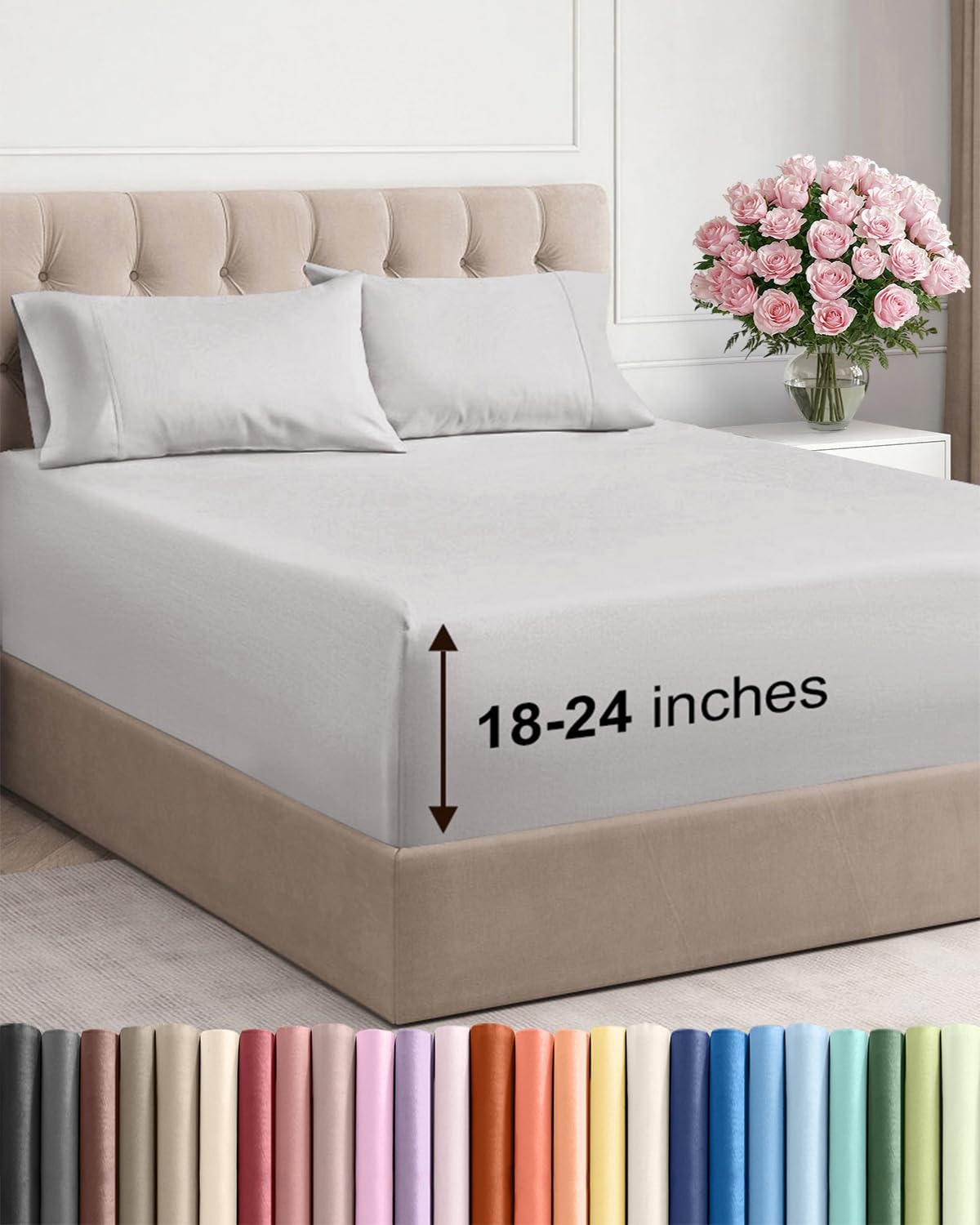Extra Deep Queen Sheet Set - 6 Piece Breathable and Cooling Sheets - Hotel Luxury Bedding for Women, Men, Kids & Teens - Easy & Secure Fit - Soft, Wrinkle Free and Comfy - Extra Deep Pockets - Coral
