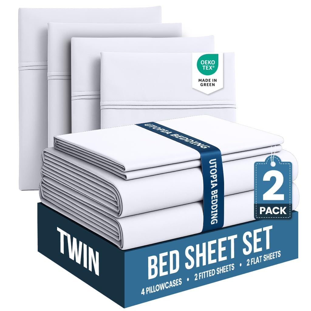 Utopia Bedding Queen Size Sheet Set – 4 Piece Bed Sheets, Soft and Breathable Microfiber, Includes 1 Fitted Sheet, 1 Flat Sheet and 2 Pillowcases – Oeko Tex (Coral)