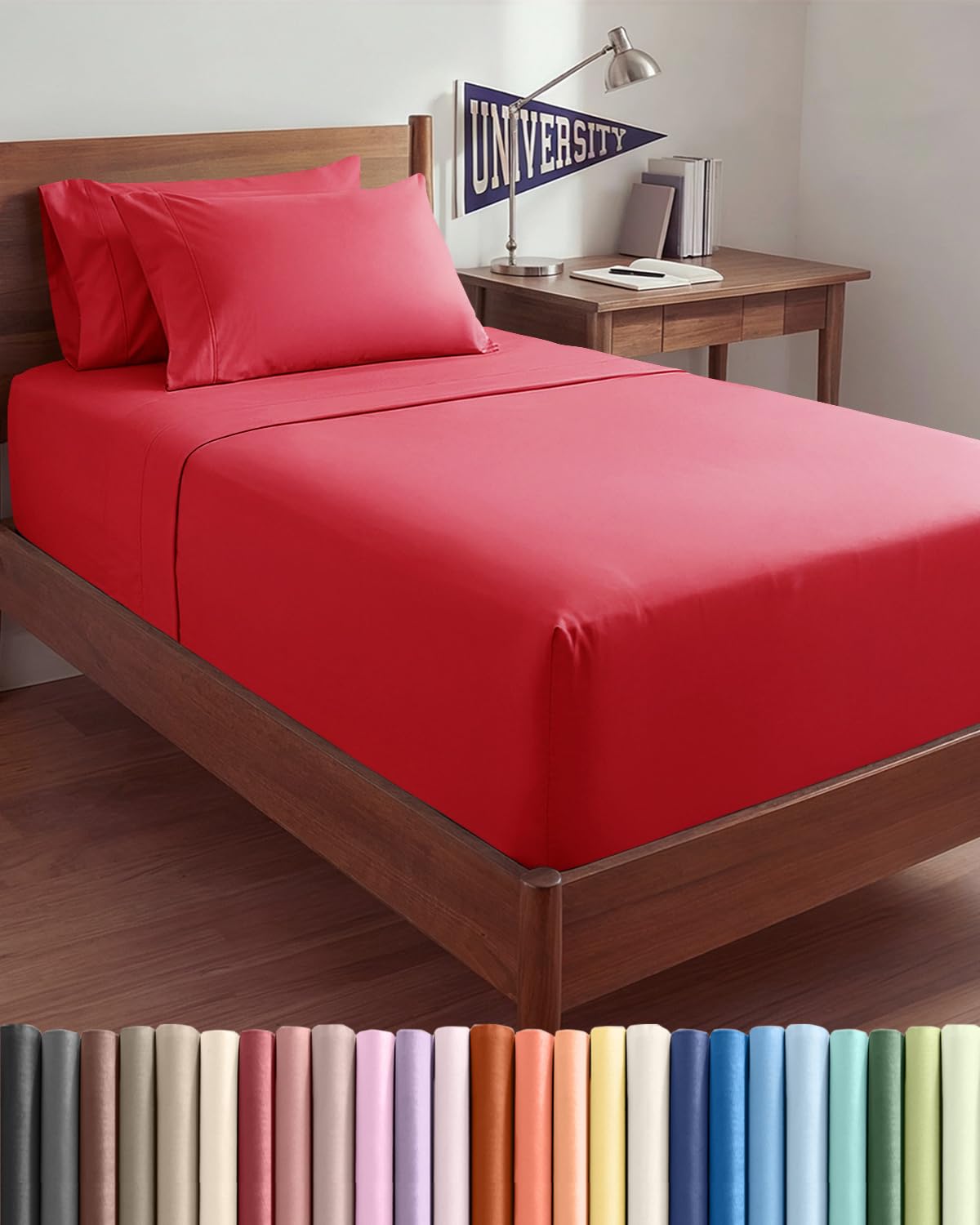Extra Deep Queen Sheet Set - 6 Piece Breathable and Cooling Sheets - Hotel Luxury Bedding for Women, Men, Kids & Teens - Easy & Secure Fit - Soft, Wrinkle Free and Comfy - Extra Deep Pockets - Coral