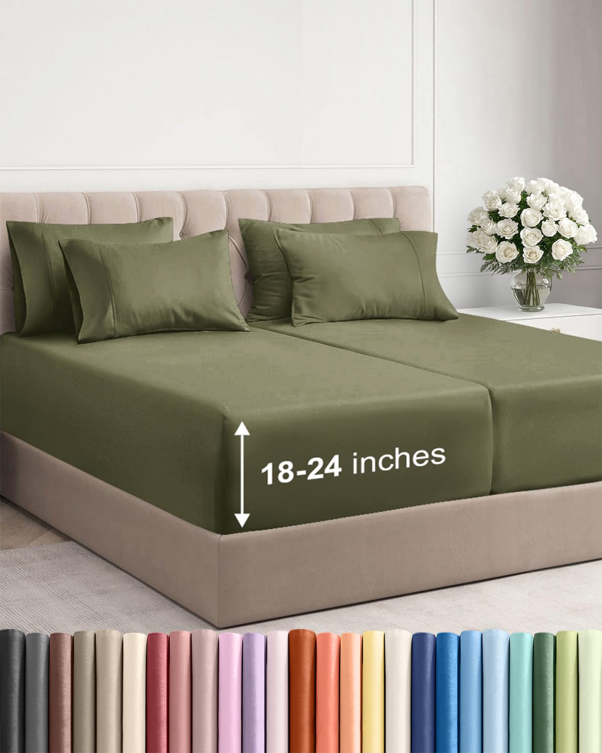 Extra Deep Queen Sheet Set - 6 Piece Breathable and Cooling Sheets - Hotel Luxury Bedding for Women, Men, Kids & Teens - Easy & Secure Fit - Soft, Wrinkle Free and Comfy - Extra Deep Pockets - Coral
