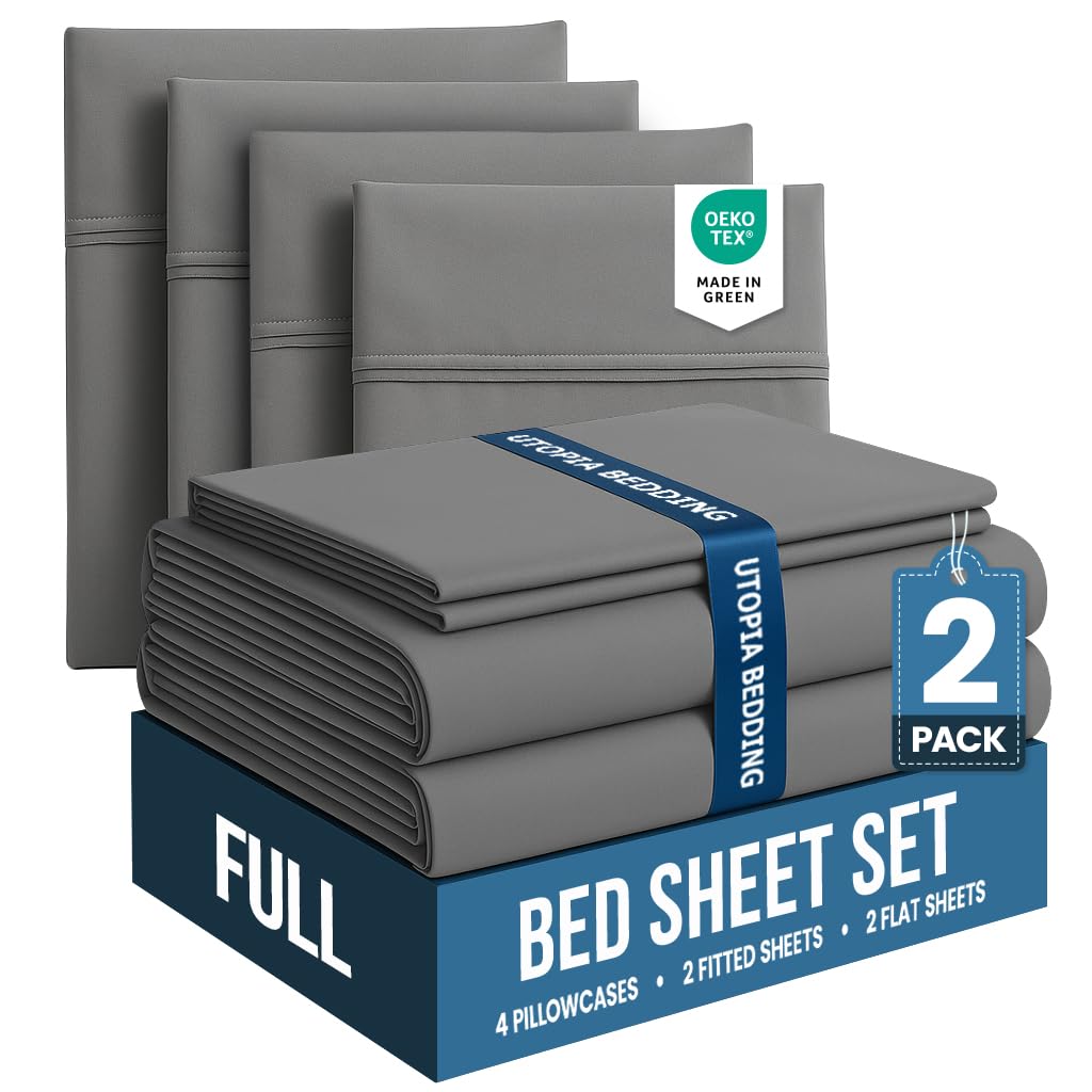 Utopia Bedding Queen Size Sheet Set – 4 Piece Bed Sheets, Soft and Breathable Microfiber, Includes 1 Fitted Sheet, 1 Flat Sheet and 2 Pillowcases – Oeko Tex (Coral)