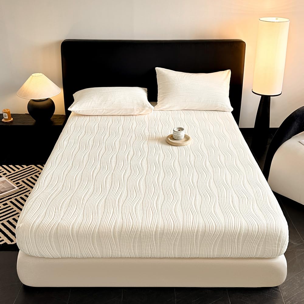 Velvet Fitted Sheet Full Size,Fleece Plush Bed Sheet Mattress Protector Cover with 15'' Deep Pocket Warm Fuzzy Bottom Sheet (Not Include Pillowcases)