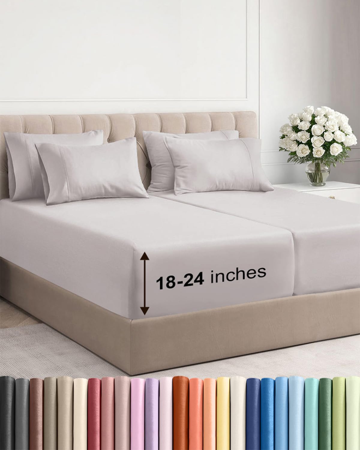 Extra Deep Queen Sheet Set - 6 Piece Breathable and Cooling Sheets - Hotel Luxury Bedding for Women, Men, Kids & Teens - Easy & Secure Fit - Soft, Wrinkle Free and Comfy - Extra Deep Pockets - Coral