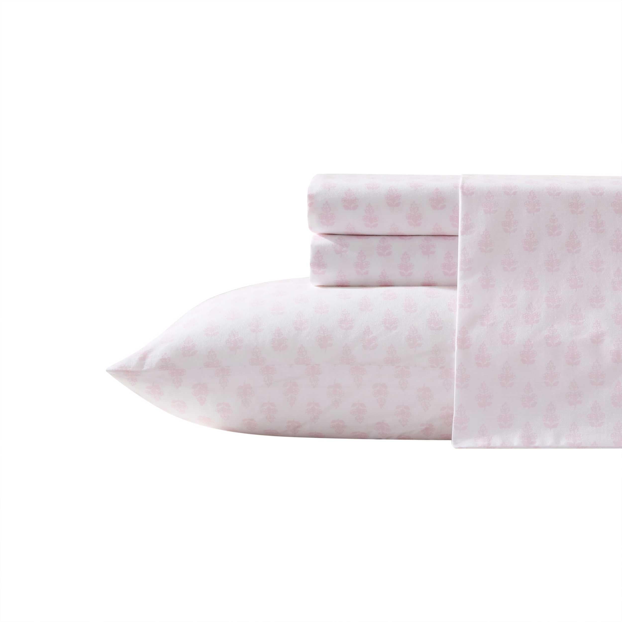Laura Ashley - Queen Sheet Set, Crisp & Cool Sheets w/a Naturally Smooth Cotton Percale Feel, Deep Pocket, Bed Sheets with Matching Pillowcases & Fitted Sheet (Francesca Blue)