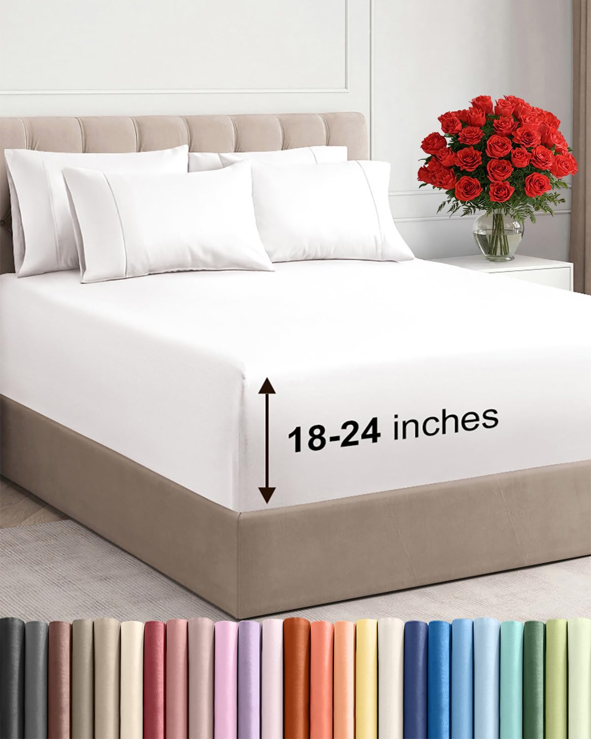 Extra Deep Queen Sheet Set - 6 Piece Breathable and Cooling Sheets - Hotel Luxury Bedding for Women, Men, Kids & Teens - Easy & Secure Fit - Soft, Wrinkle Free and Comfy - Extra Deep Pockets - Coral