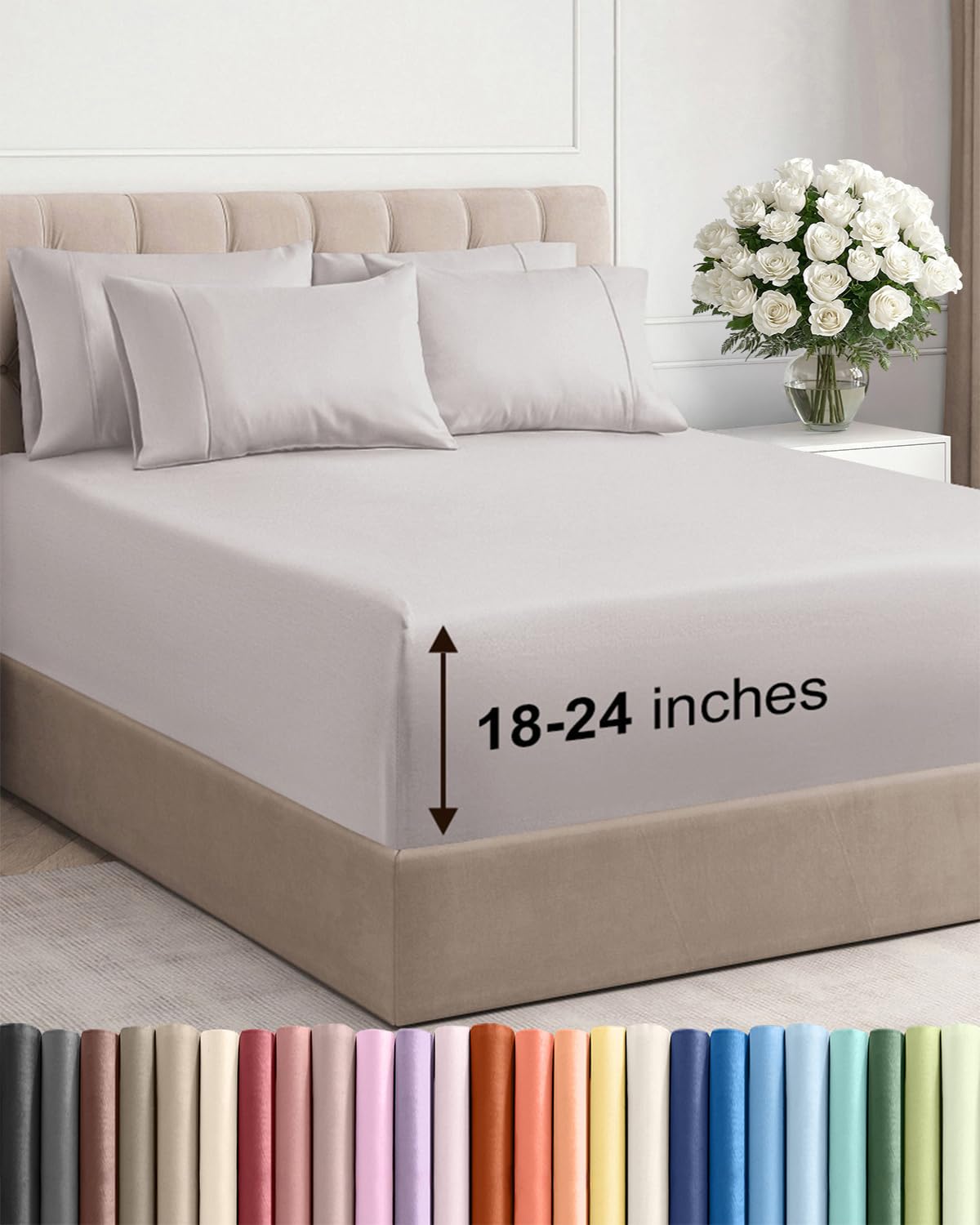 Extra Deep Queen Sheet Set - 6 Piece Breathable and Cooling Sheets - Hotel Luxury Bedding for Women, Men, Kids & Teens - Easy & Secure Fit - Soft, Wrinkle Free and Comfy - Extra Deep Pockets - Coral