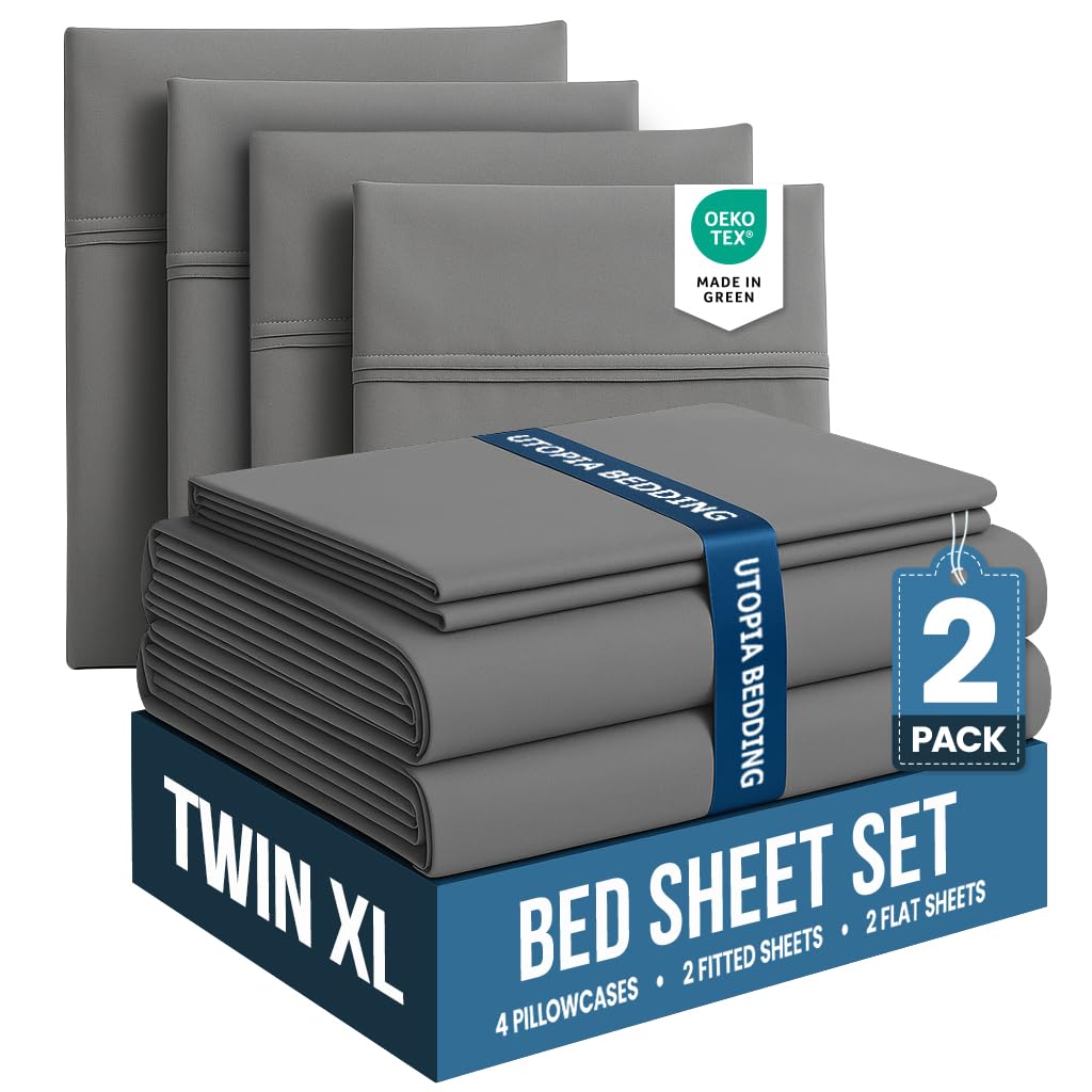 Utopia Bedding Queen Size Sheet Set – 4 Piece Bed Sheets, Soft and Breathable Microfiber, Includes 1 Fitted Sheet, 1 Flat Sheet and 2 Pillowcases – Oeko Tex (Coral)