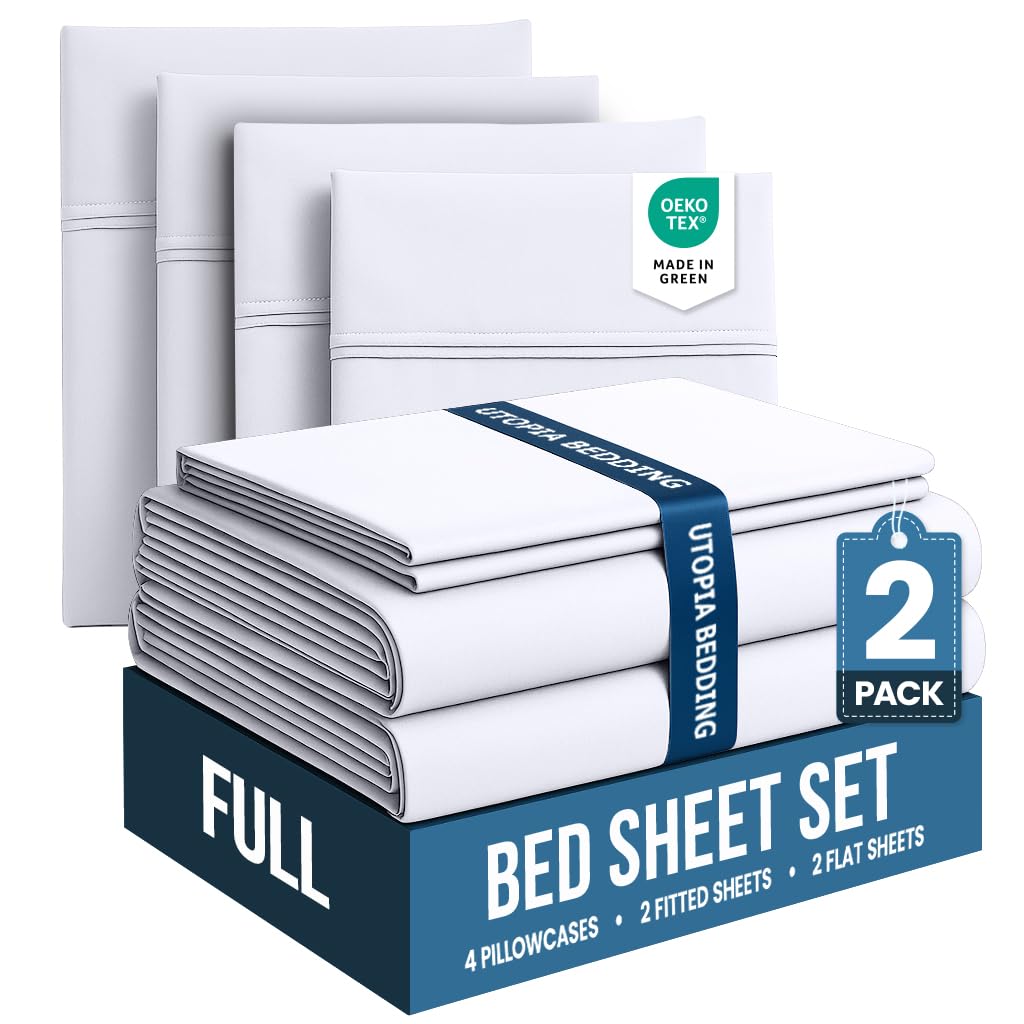 Utopia Bedding Queen Size Sheet Set – 4 Piece Bed Sheets, Soft and Breathable Microfiber, Includes 1 Fitted Sheet, 1 Flat Sheet and 2 Pillowcases – Oeko Tex (Coral)