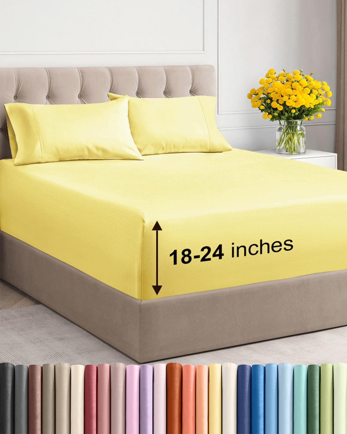 Extra Deep Queen Sheet Set - 6 Piece Breathable and Cooling Sheets - Hotel Luxury Bedding for Women, Men, Kids & Teens - Easy & Secure Fit - Soft, Wrinkle Free and Comfy - Extra Deep Pockets - Coral