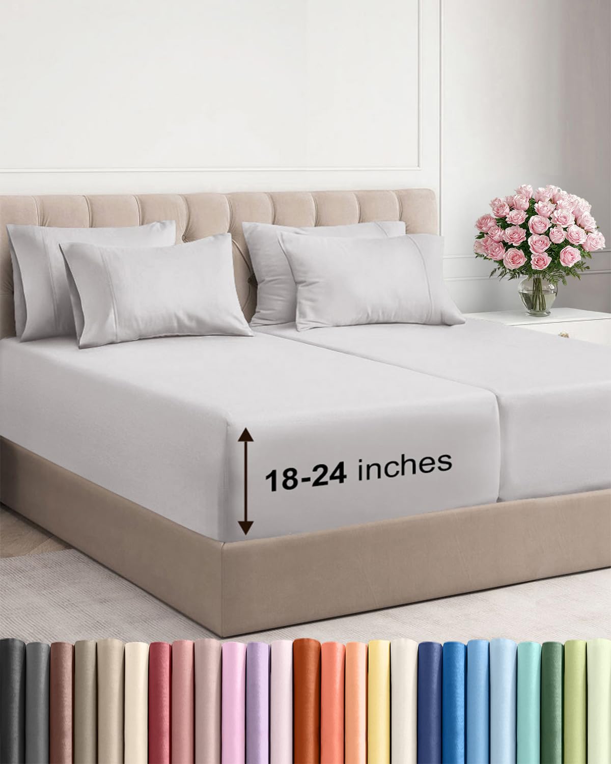 Extra Deep Queen Sheet Set - 6 Piece Breathable and Cooling Sheets - Hotel Luxury Bedding for Women, Men, Kids & Teens - Easy & Secure Fit - Soft, Wrinkle Free and Comfy - Extra Deep Pockets - Coral