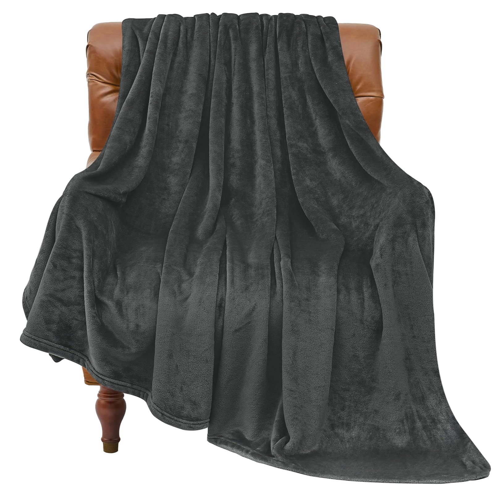 BEDELITE Fleece Blanket Black Throw Blankets for Couch & Bed, Luxury Plush Cozy Fuzzy Blanket 50x60 inches, Super Soft Warm Lightweight Throw Blanket for Travel Camping