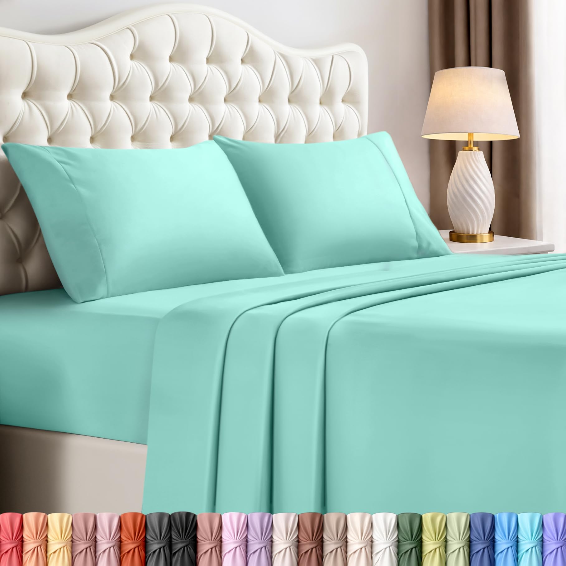 Utopia Bedding Queen Size Sheet Set – 4 Piece Bed Sheets, Soft and Breathable Microfiber, Includes 1 Fitted Sheet, 1 Flat Sheet and 2 Pillowcases – Oeko Tex (Coral)