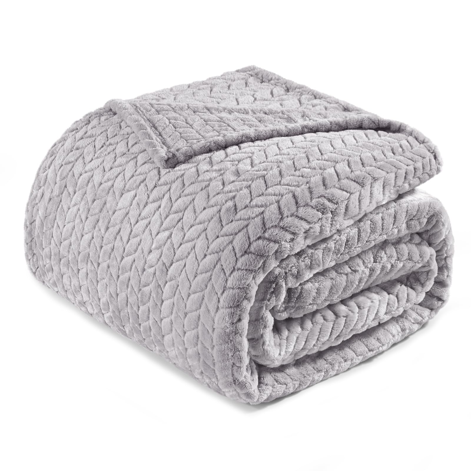 Exclusivo Mezcla Fleece Throw Blanket for Couch Sofa Bedroom, Soft Fuzzy Plush Warm Lightweight Jacquard Flannel Throws for Women, 50x70 Inches, Pink